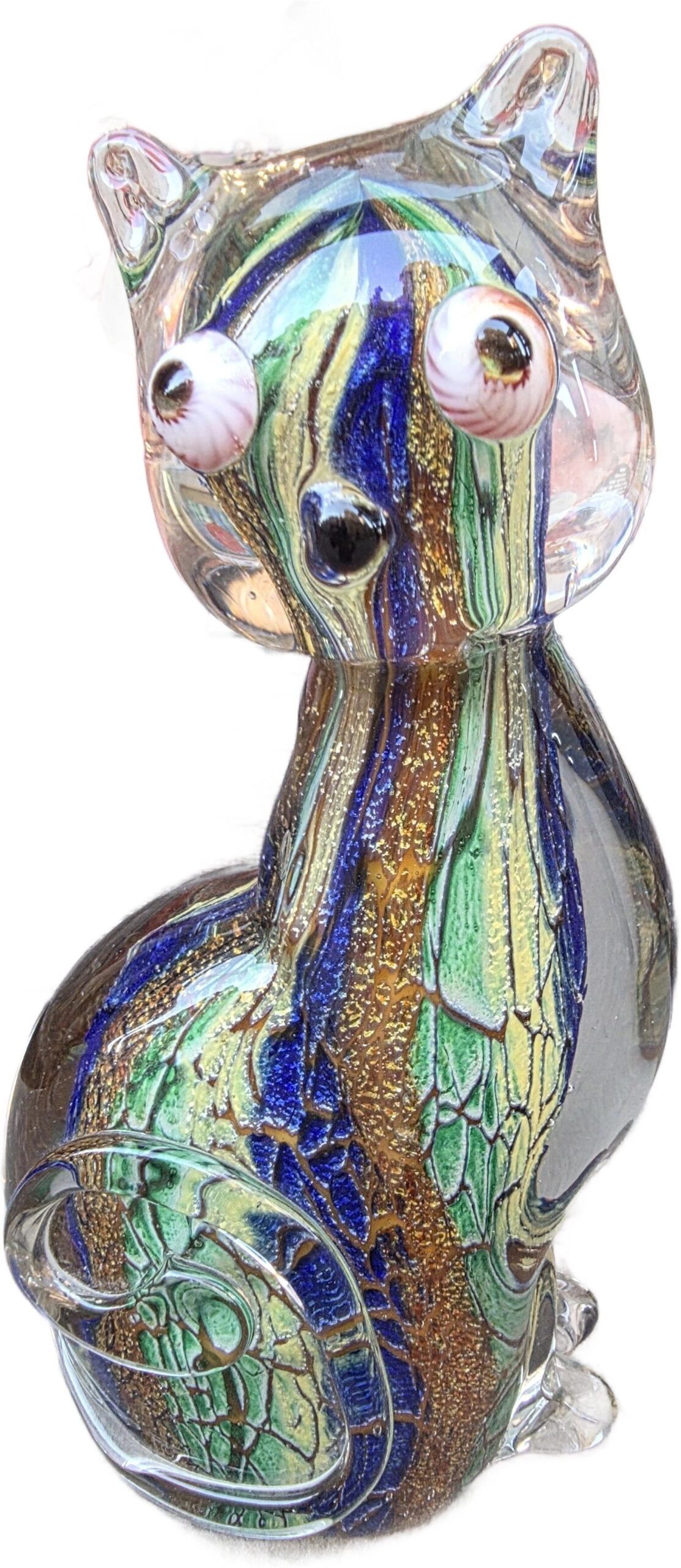 Figurka Kota w stylu Murano, 21 x 10 cm