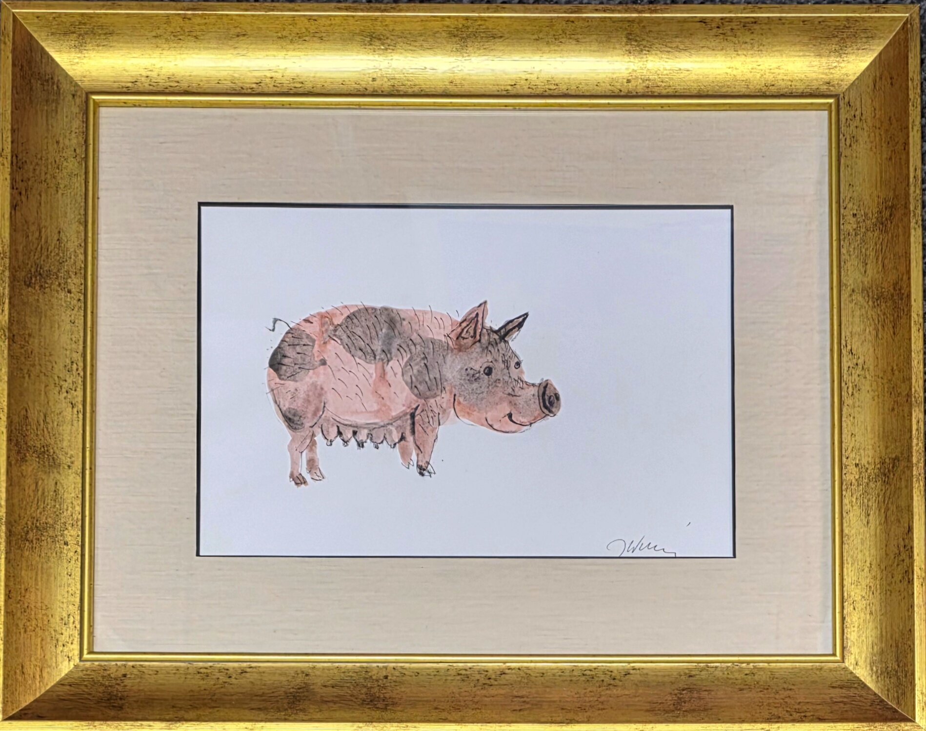 JÓZEF WILKOŃ 'Maciora' Projekt Ilustracji do Bajek Krasickiego, technika własna, 29,5x39cm