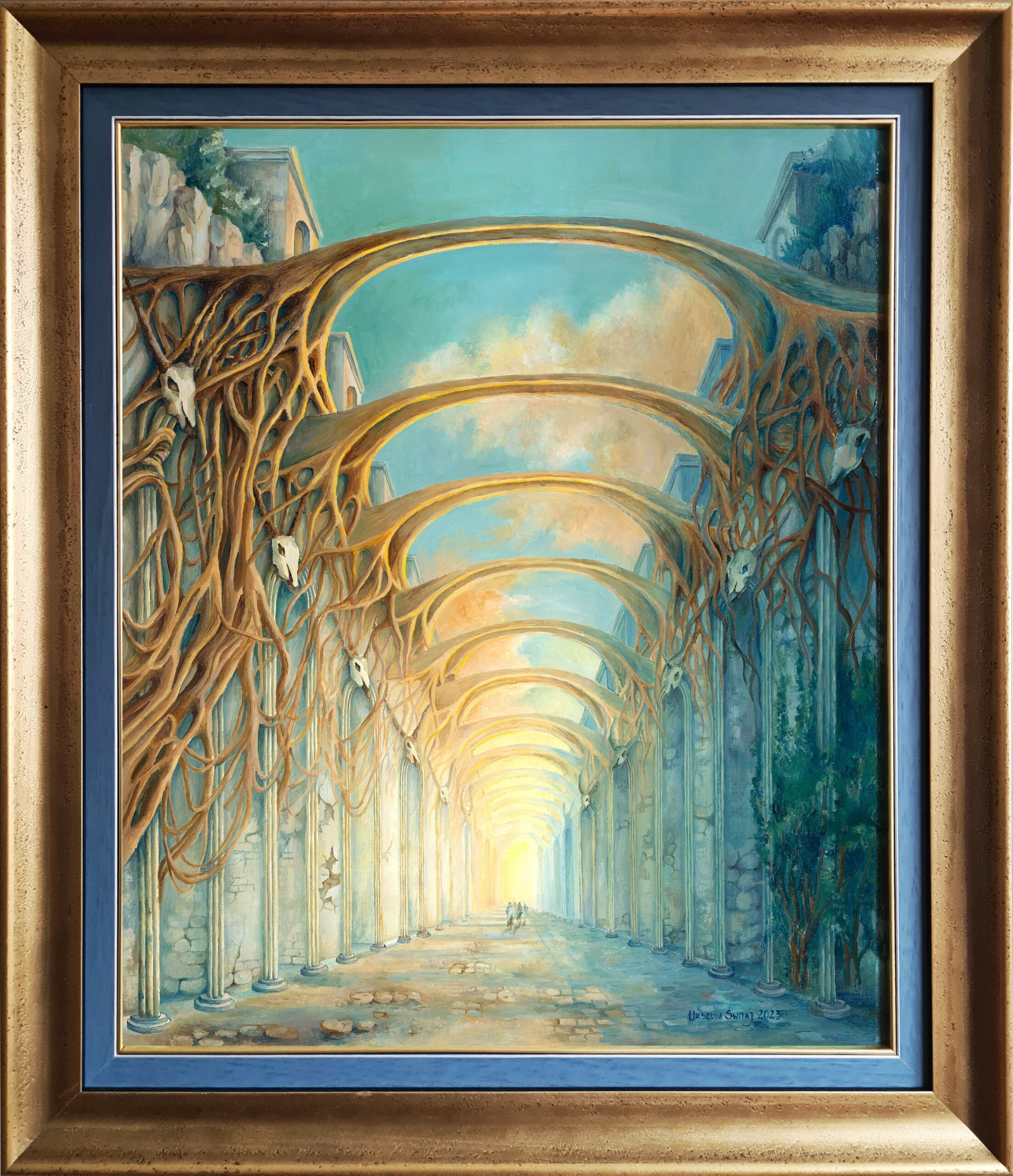 URSZULA ŚWITAJ 'Pamięć murów', olej, płótno, 55x46cm