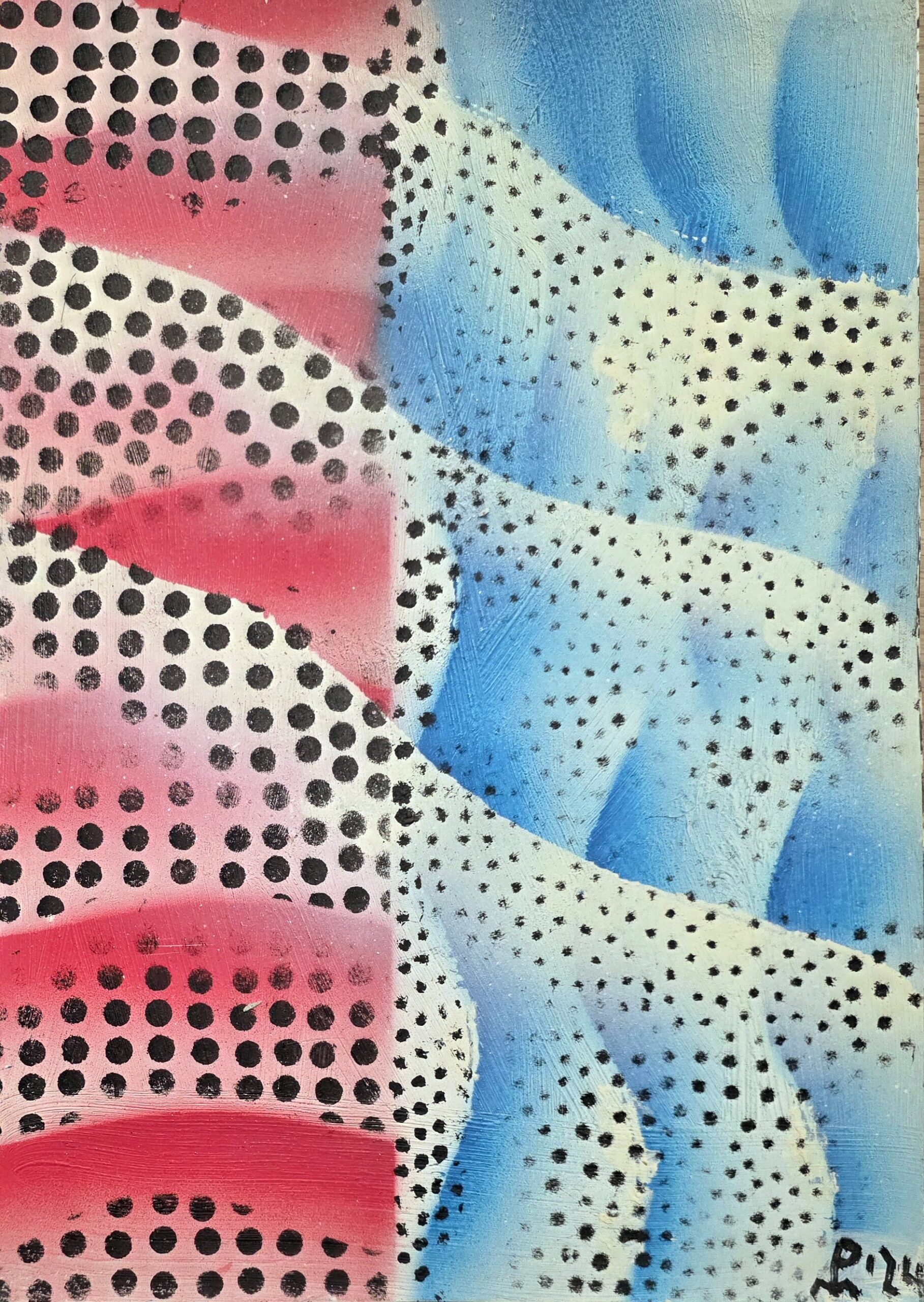 PIOTR MŁODOŻENIEC 'Kompozycja Abstrakcyjna XIII', akryl, papier 50x35cm