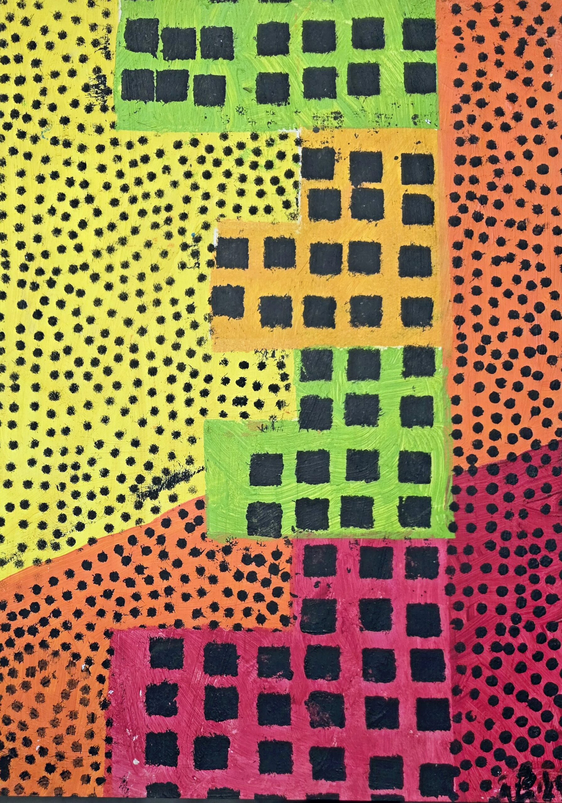 PIOTR MŁODOŻENIEC 'Kompozycja Abstrakcyjna XVIII', akryl, papier 50x35cm