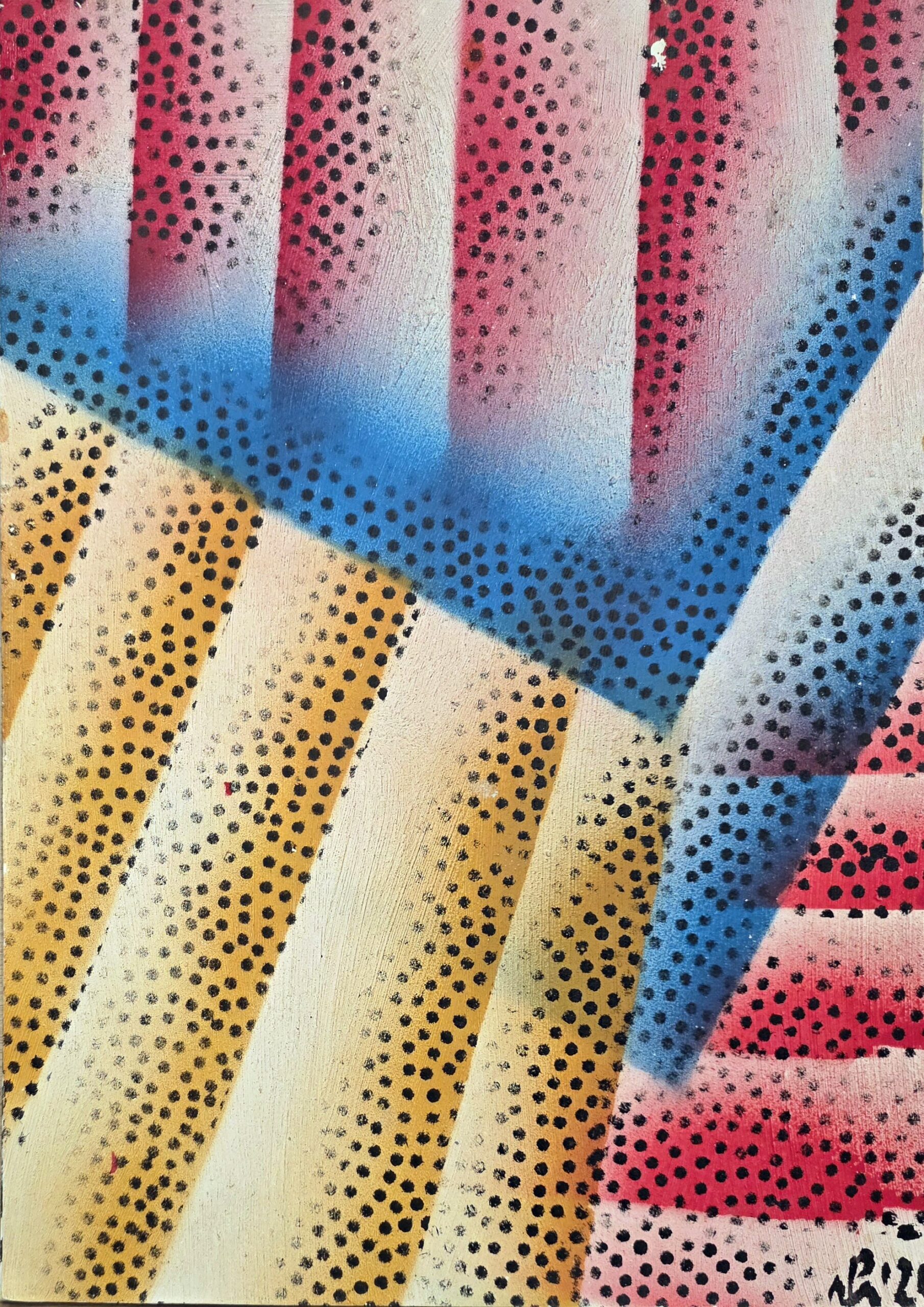 PIOTR MŁODOŻENIEC 'Kompozycja Abstrakcyjna XIX', akryl, papier 50x35cm