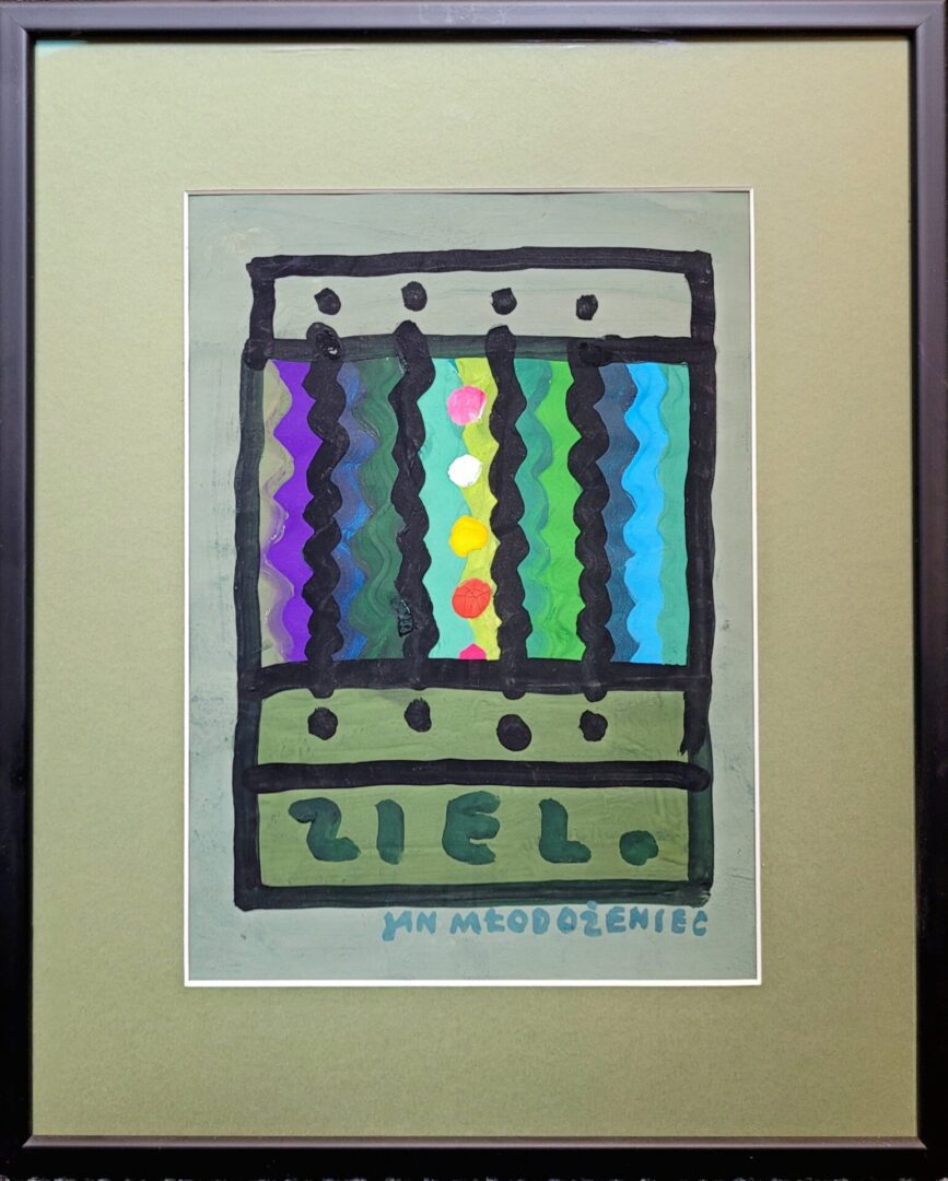 JAN MŁODOŻENIEC 'Ziel', tempera, papier, 30x21cm