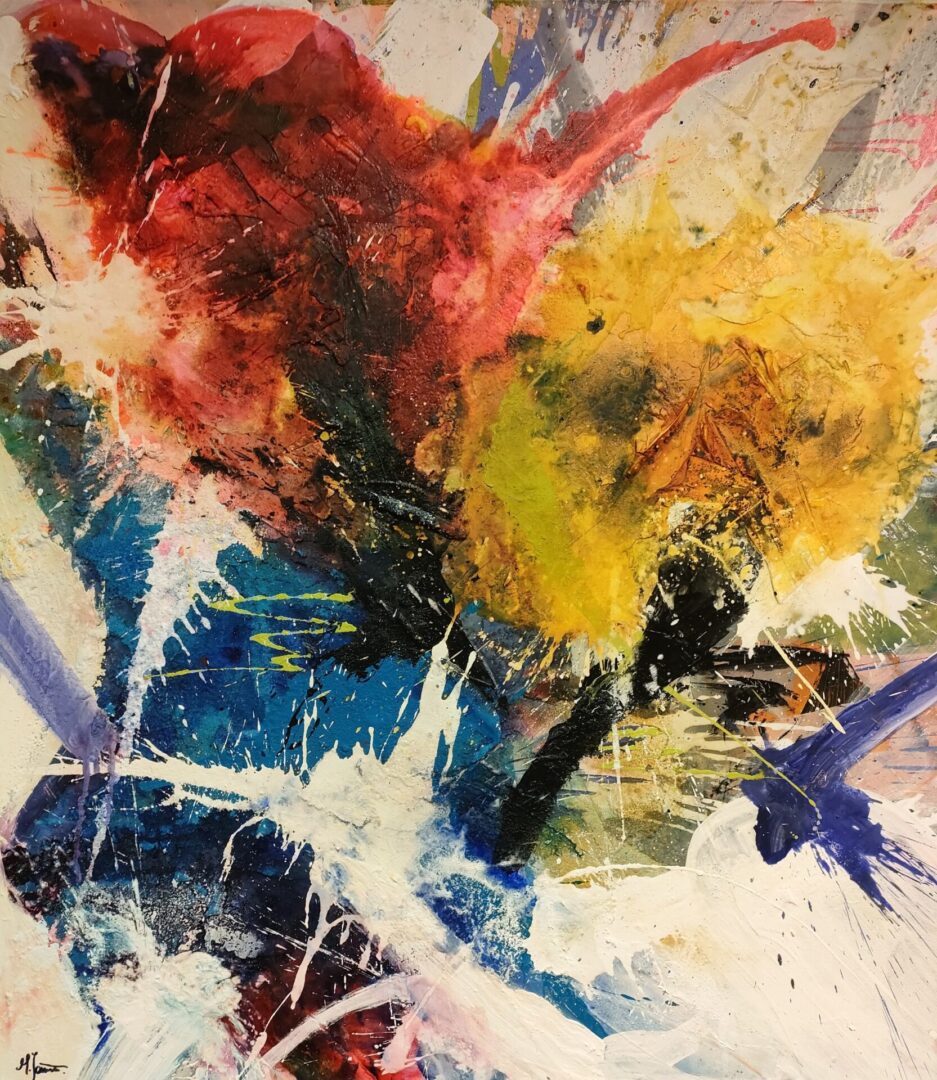 MICHAŁ JAMIOŁ 'Materia 3', olej, akryl, płótno, 100x90cm