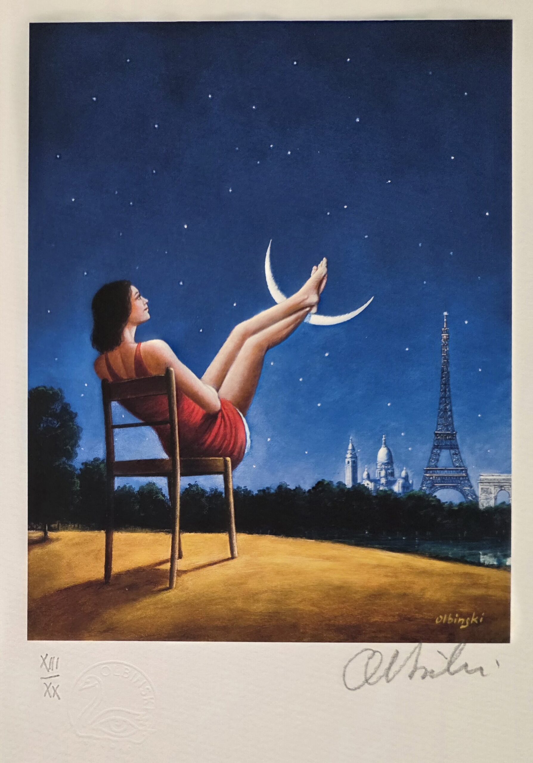 RAFAŁ OLBIŃSKI, 'Trzeci wymiar czasu-Paryż', inkografia, papier, A4