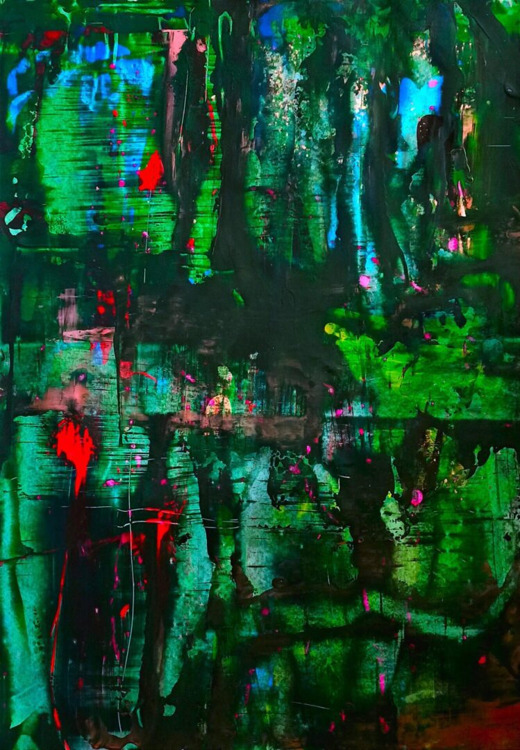 KRZYSZTOF IWANOWICZ 'EDEN LOST' akryl, papier, 70x100cm