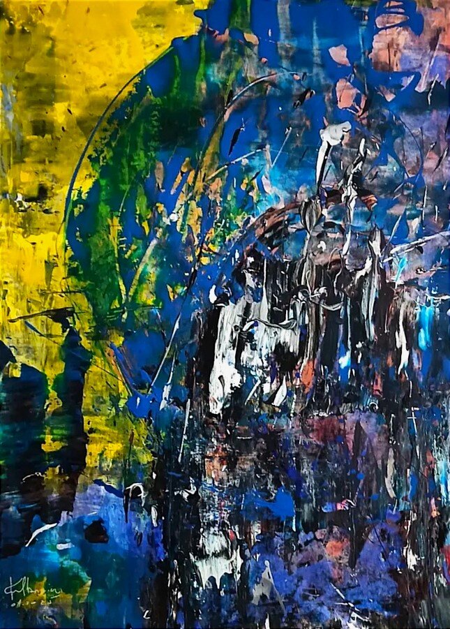 KRZYSZTOF IWANOWICZ 'ROAND II' akryl, papier, 70x100cm