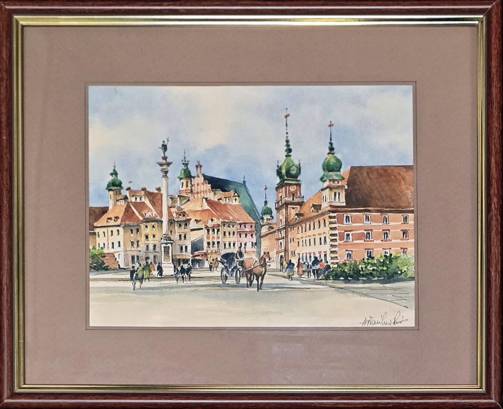 ANDRZEJ WASILEWSKI 'Warszawa' akwarela, papier 14,5x20,5cm