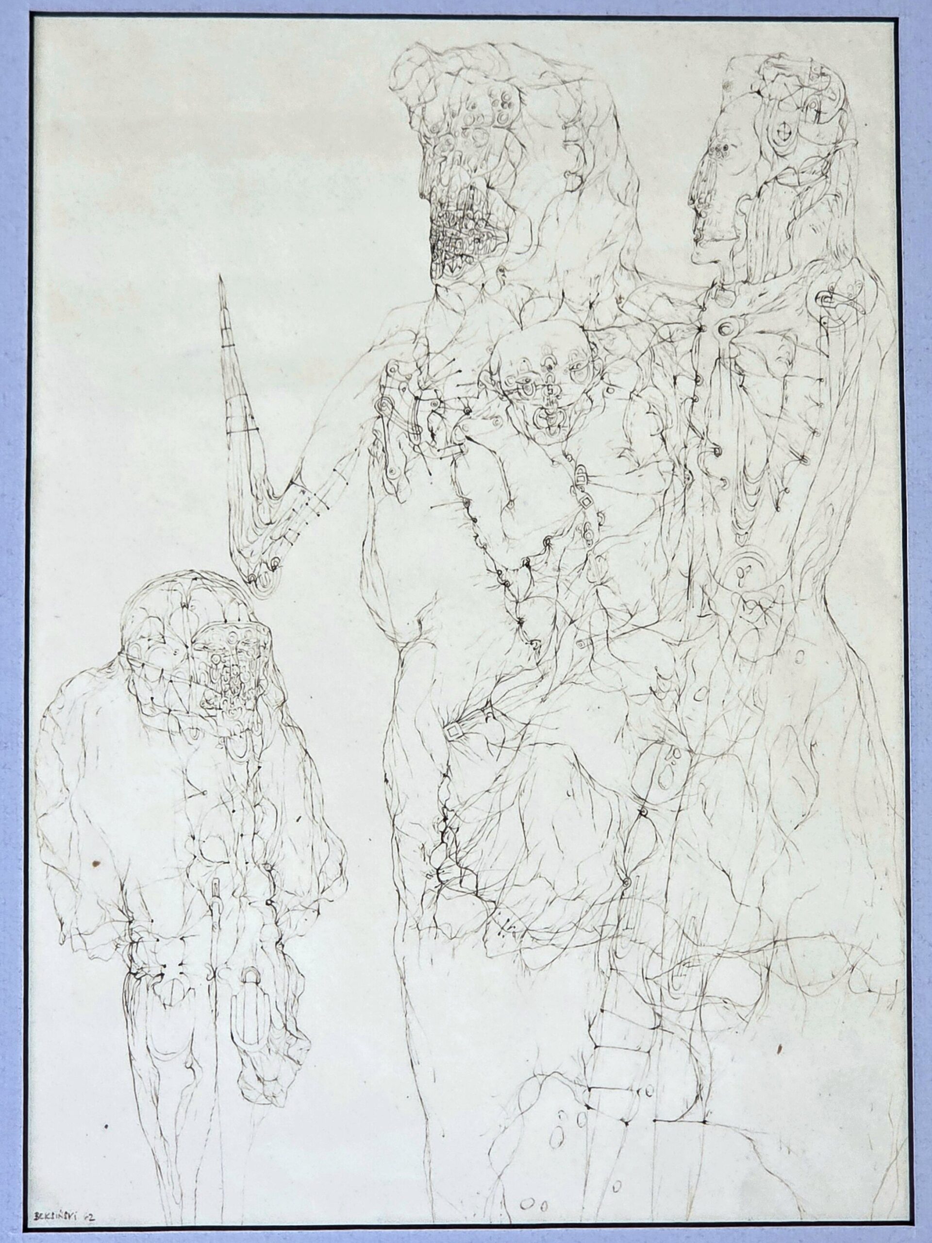 ZDZISŁAW BEKSIŃSKI 'Bez tytułu' 1962, tusz, pióro, papier kremowy, 30x21cm