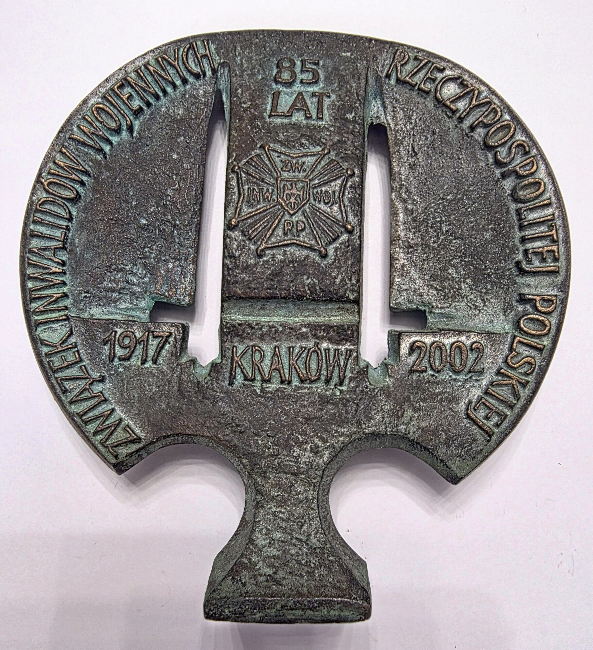 BRONISŁAW CHROMY 'Medal - 85 LAT - ZWIĄZEK INWALIDÓW WOJENNYCH RZECZYPOSPOLITEJ POLSKIEJ KRAKÓW 1917-2002'