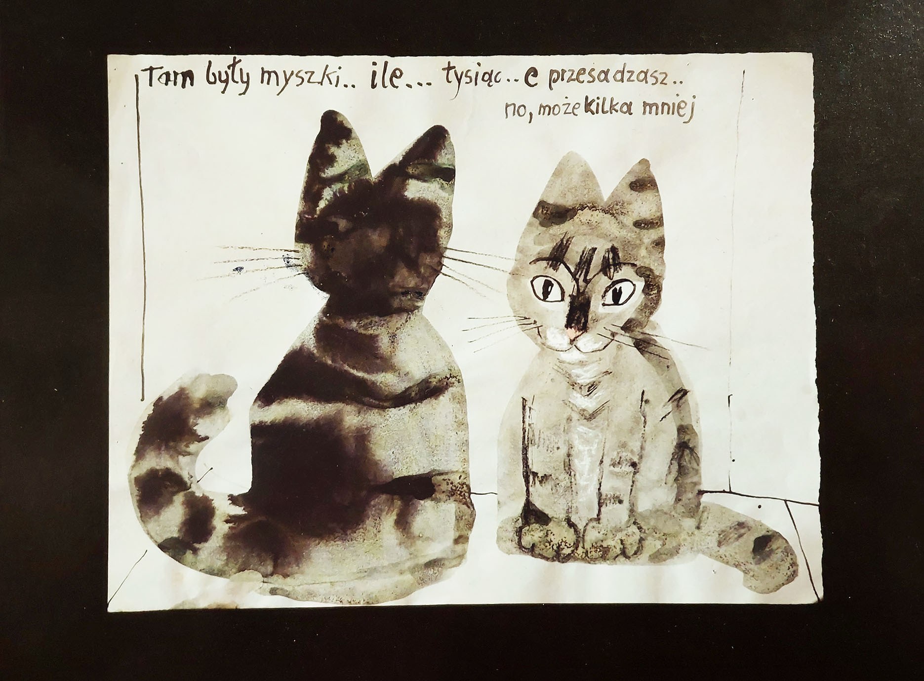 JÓZEF WILKOŃ 'Kici, kici, miau', Pocztówka (sygnowana przez artystę)