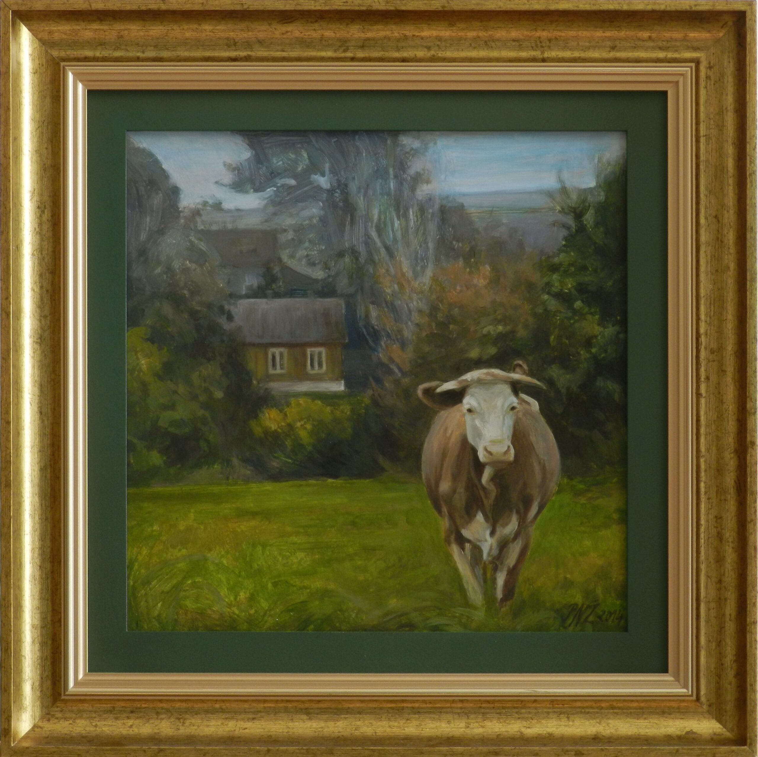 PATRYCJA NOVAK-ZEMPLIŃSKA 'Krowa glanowska' olej, płyta, 30x30cm