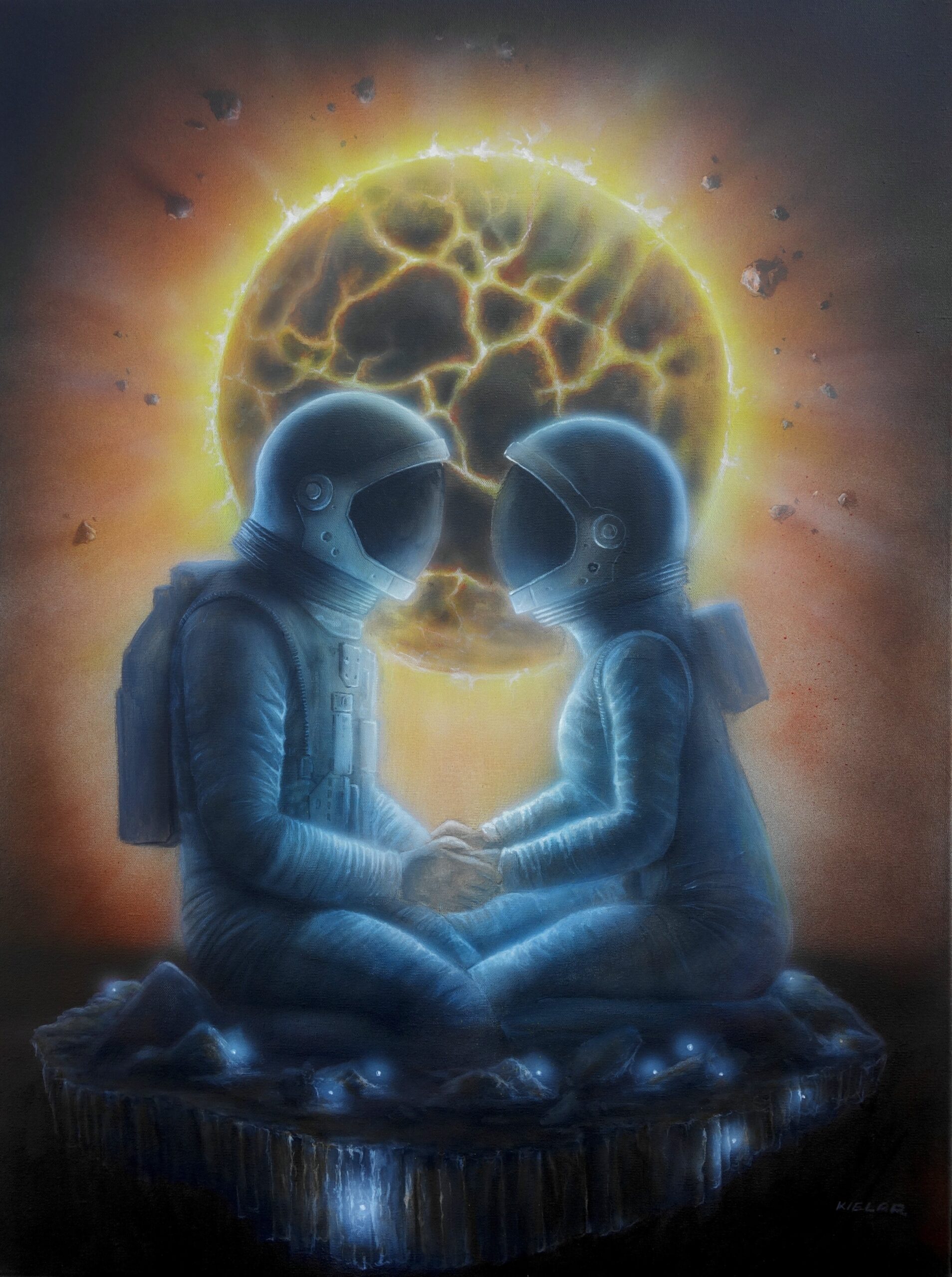 ANDRZEJ KIELAR 'Epicentrum', olej, akryl, płótno 80x60cm