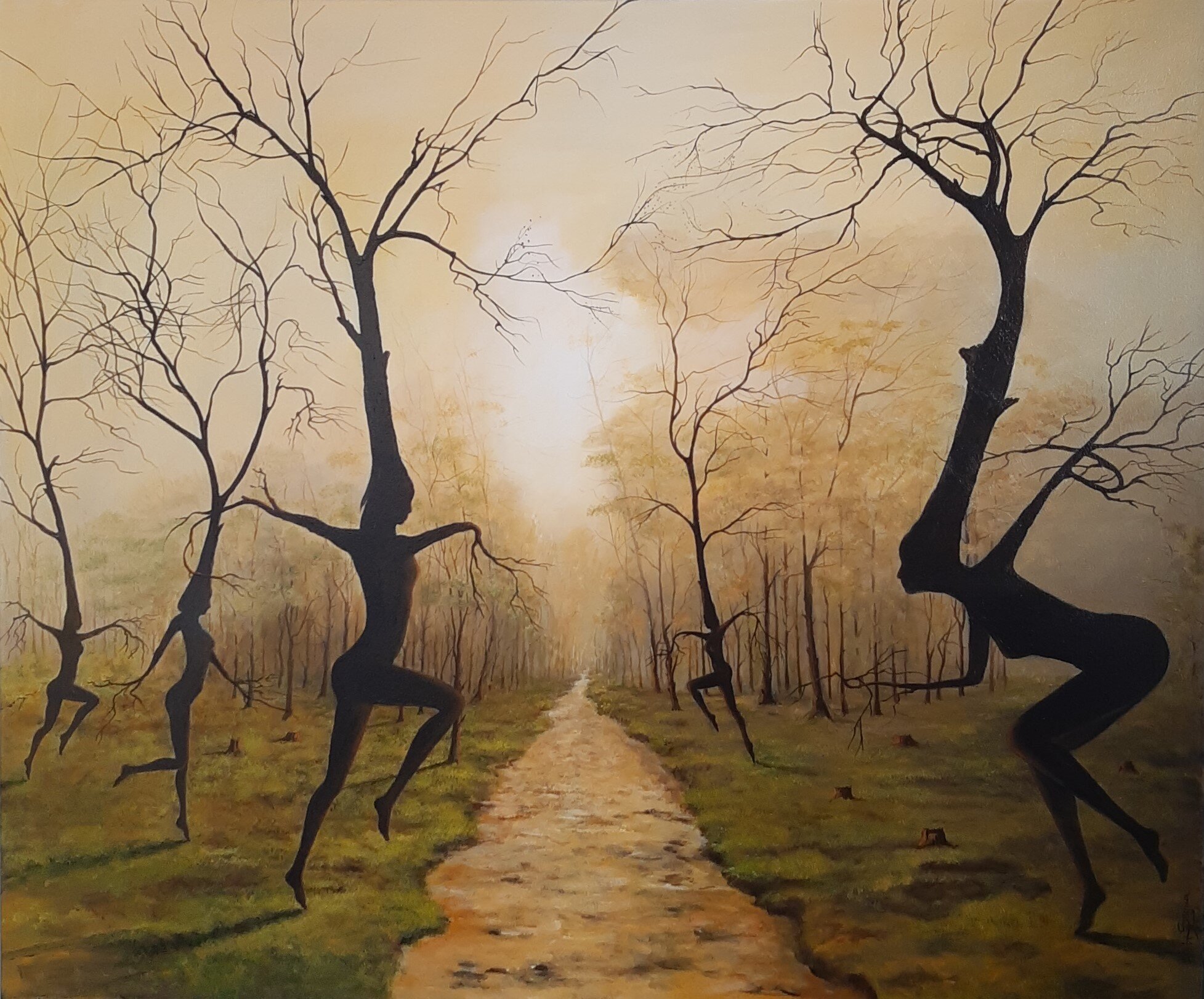 WALTER SEYNA ' Balet drzew' olej, płótno, 100x120cm