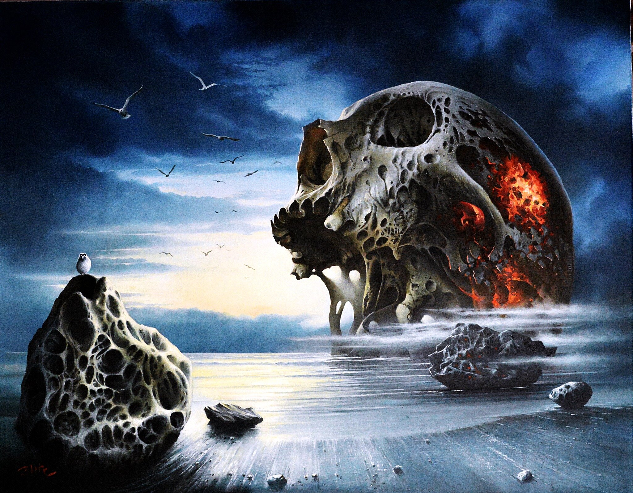 ZBIGNIEW HINC 'Meteoryt', olej, płótno, 70x80cm