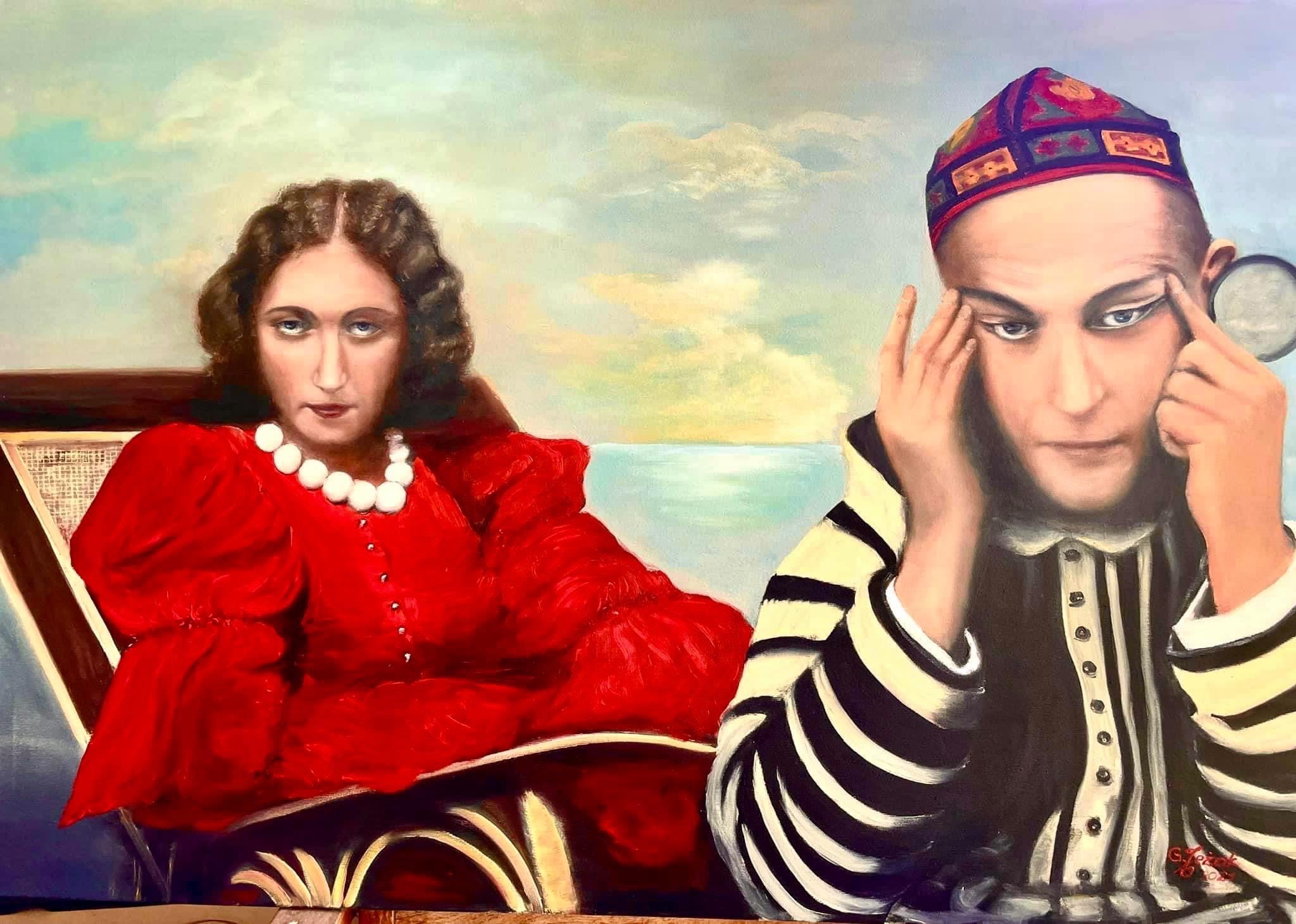 GRAŻYNA JEŻAK 'Mój Witkacy' olej, płótno, 70x100cm