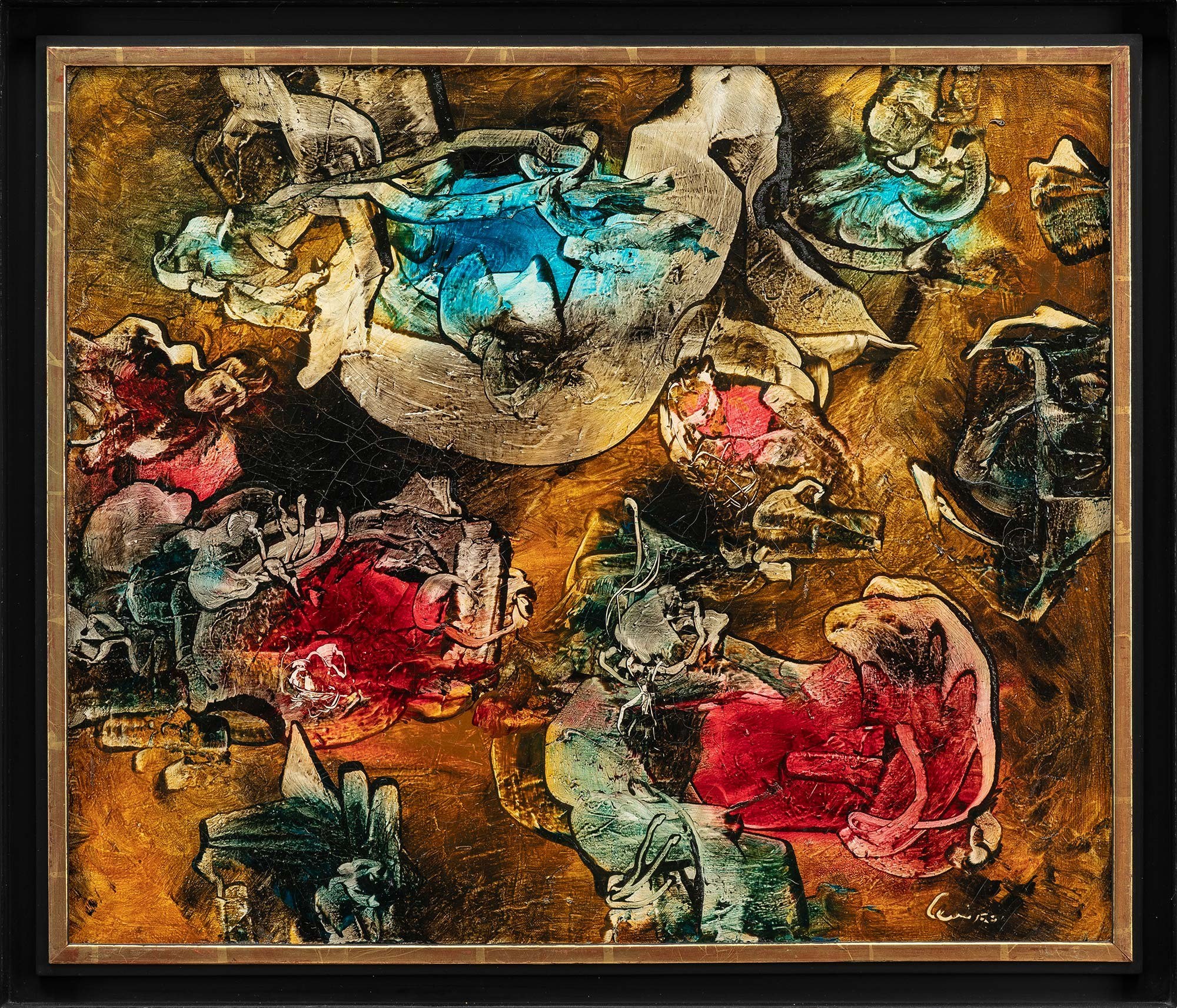 ALFRED LENICA 'Wzmocnienie rdzy' 1959, olej, płótno, 54,5x65cm