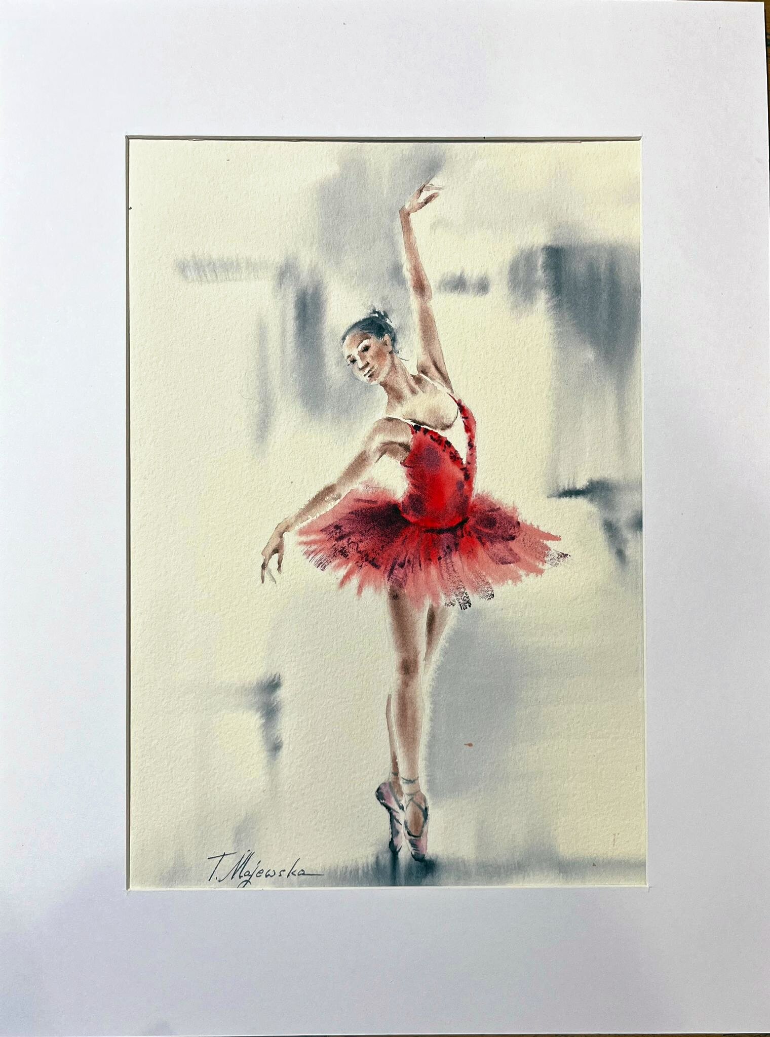 TATIANA MAJEWSKA 'Ballerina 4', akwarela, papier, A4