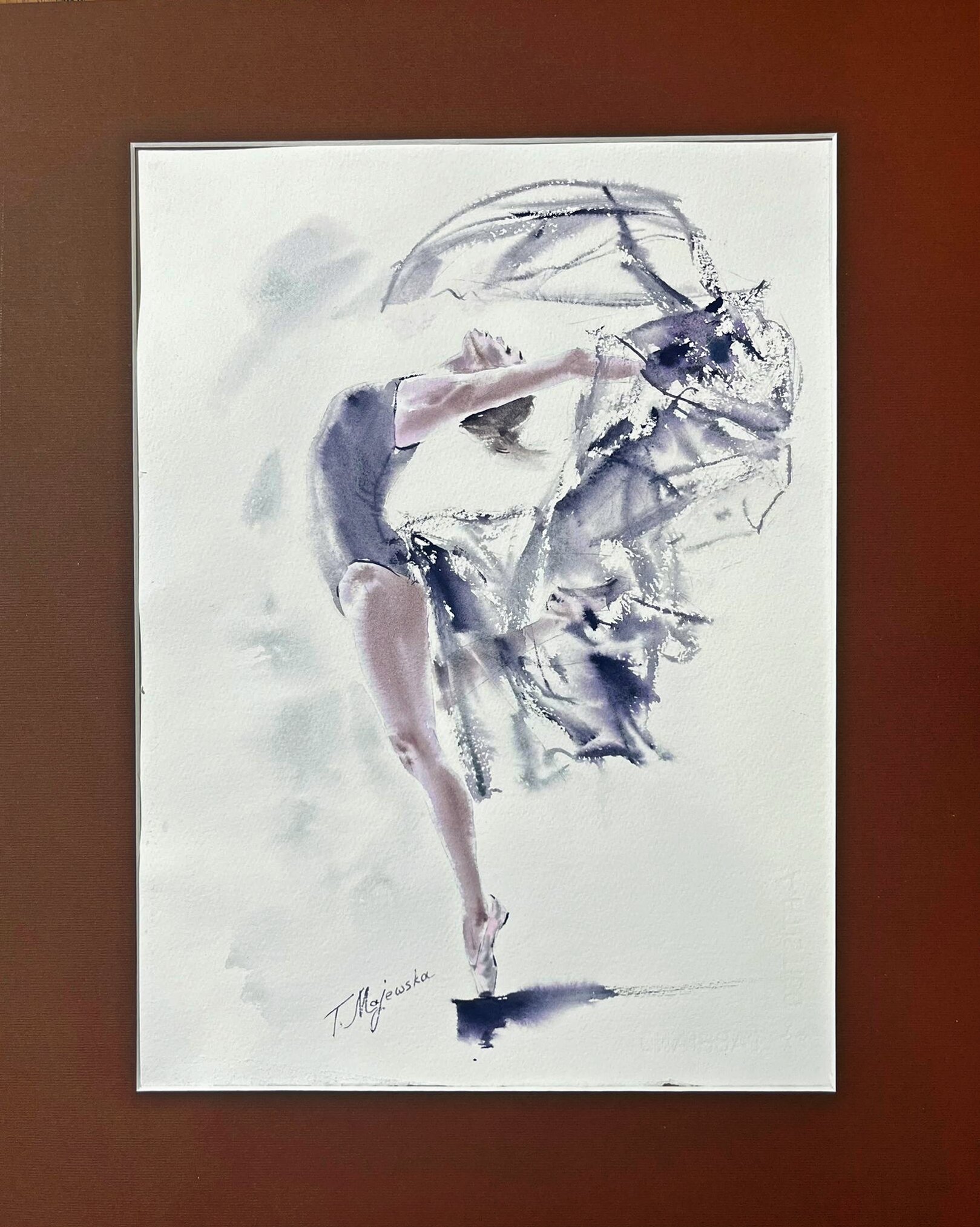 TATIANA MAJEWSKA 'Ballerina 7', akwarela, papier, 40x30cm
