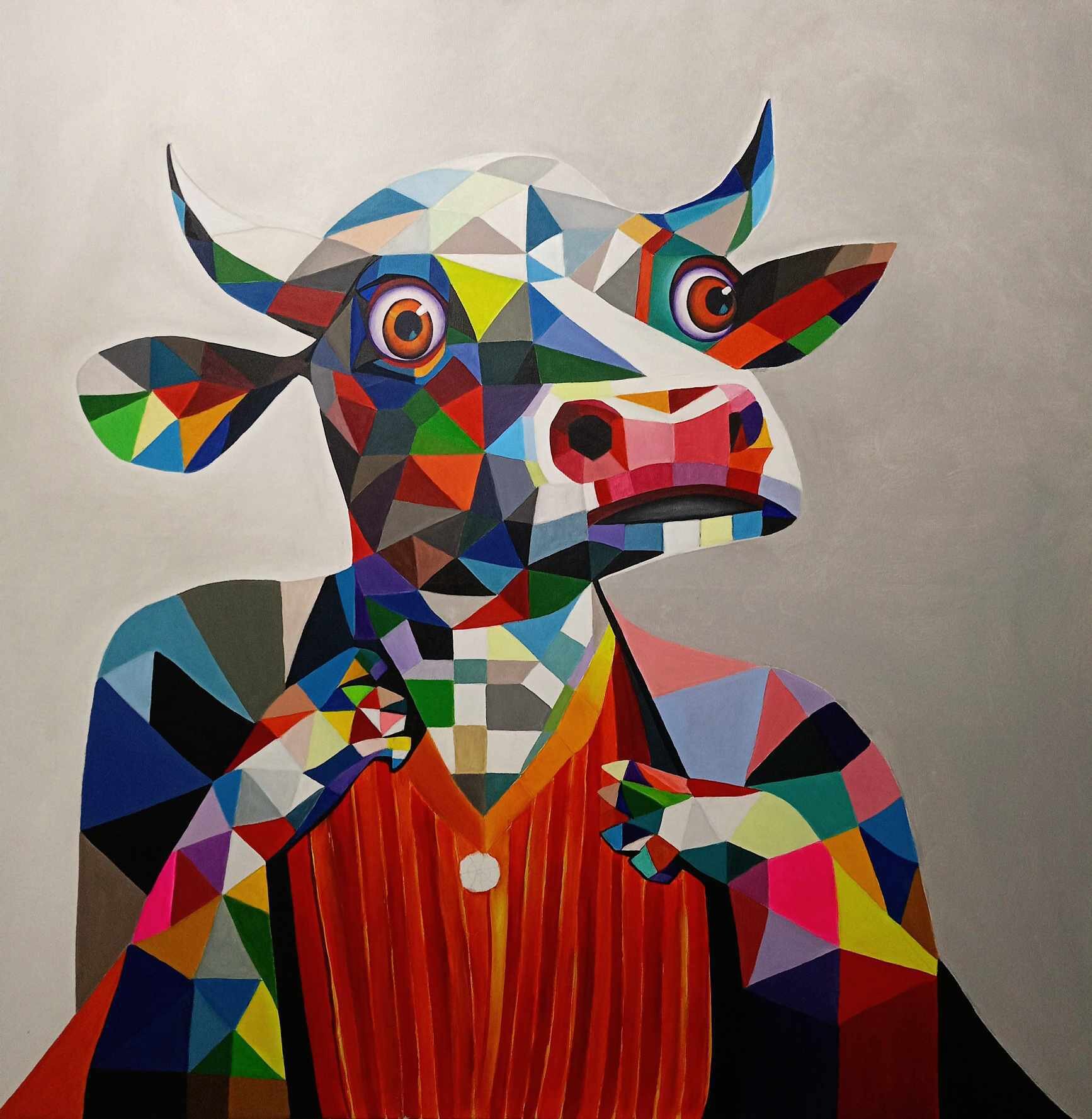 SYLWIA MŁODZIEJEWSKA 'Poniedziałek', akryl, płótno, 100x100cm