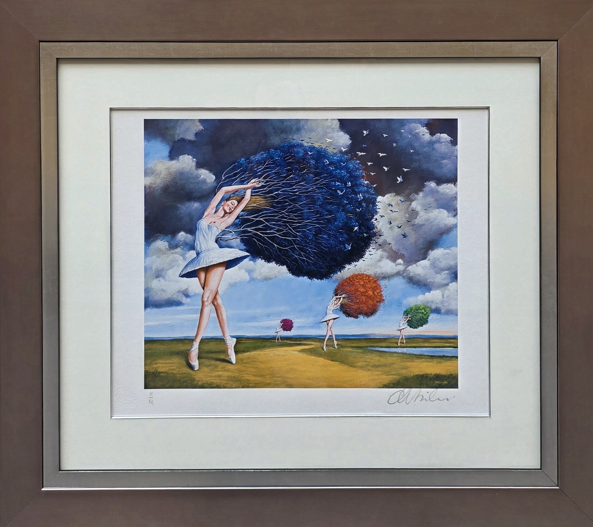 RAFAŁ OLBIŃSKI, 'Scena rodzajowa', inkografia, papier, 50x40cm