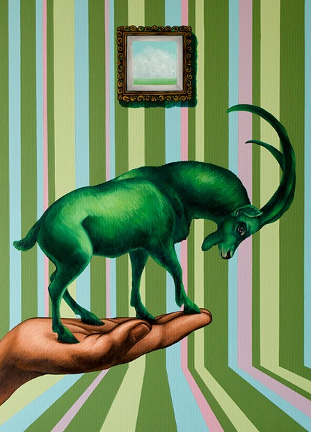 OKSANA REZNIK 'Ibex' olej, akryl, płótno, 90x75cm