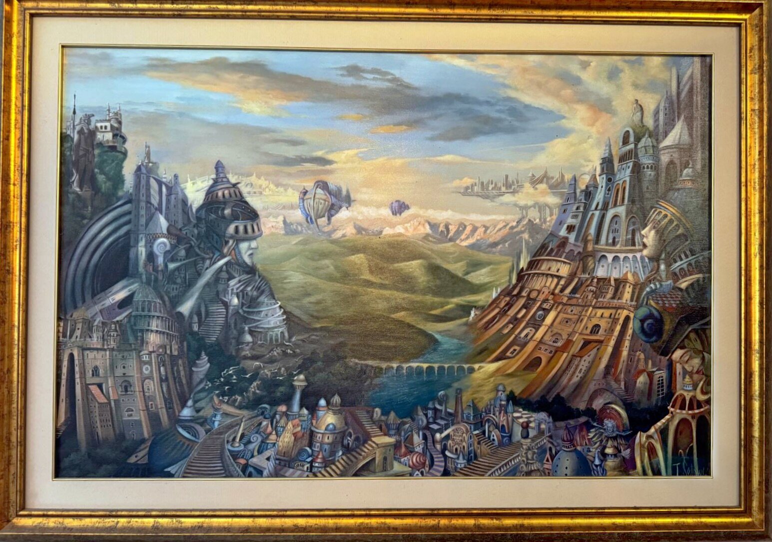 TOMASZ SĘTOWSKI 'Harmonia Architektury i Krajobrazu' 2014 olej, płótno, 70x110cm