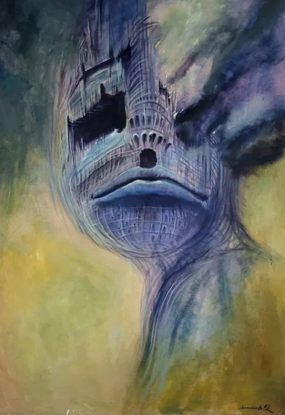 ARTUR SUDAK 'Wypalenia zawodowe', olej, płótno, 100x70cm