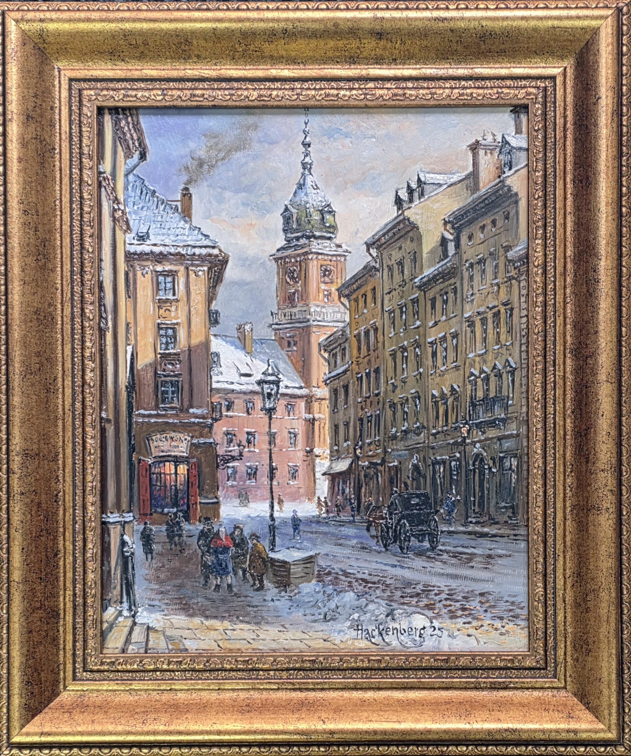 WITOLD HACKENBERG 'Warszawa', olej, płótno, 30x24cm