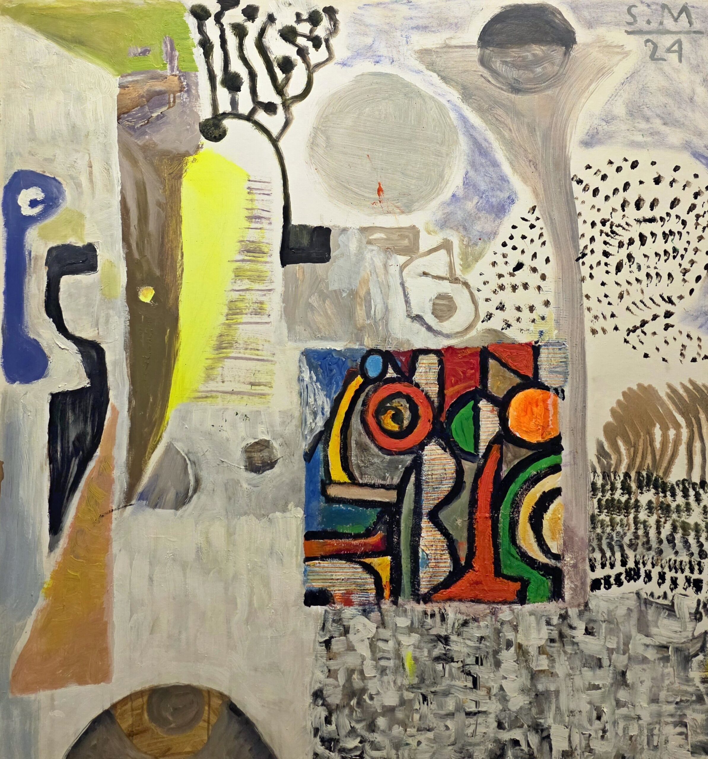 STANISLAW MŁODOŻENIEC 'Kompozycja' olej, płótno 112x108cm