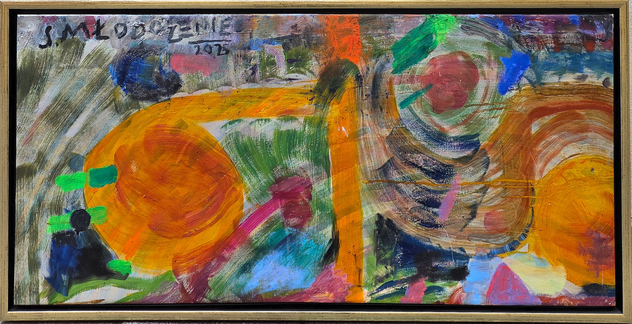 STANISLAW MŁODOŻENIEC 'Kompozycja' olej, płótno 50x100cm