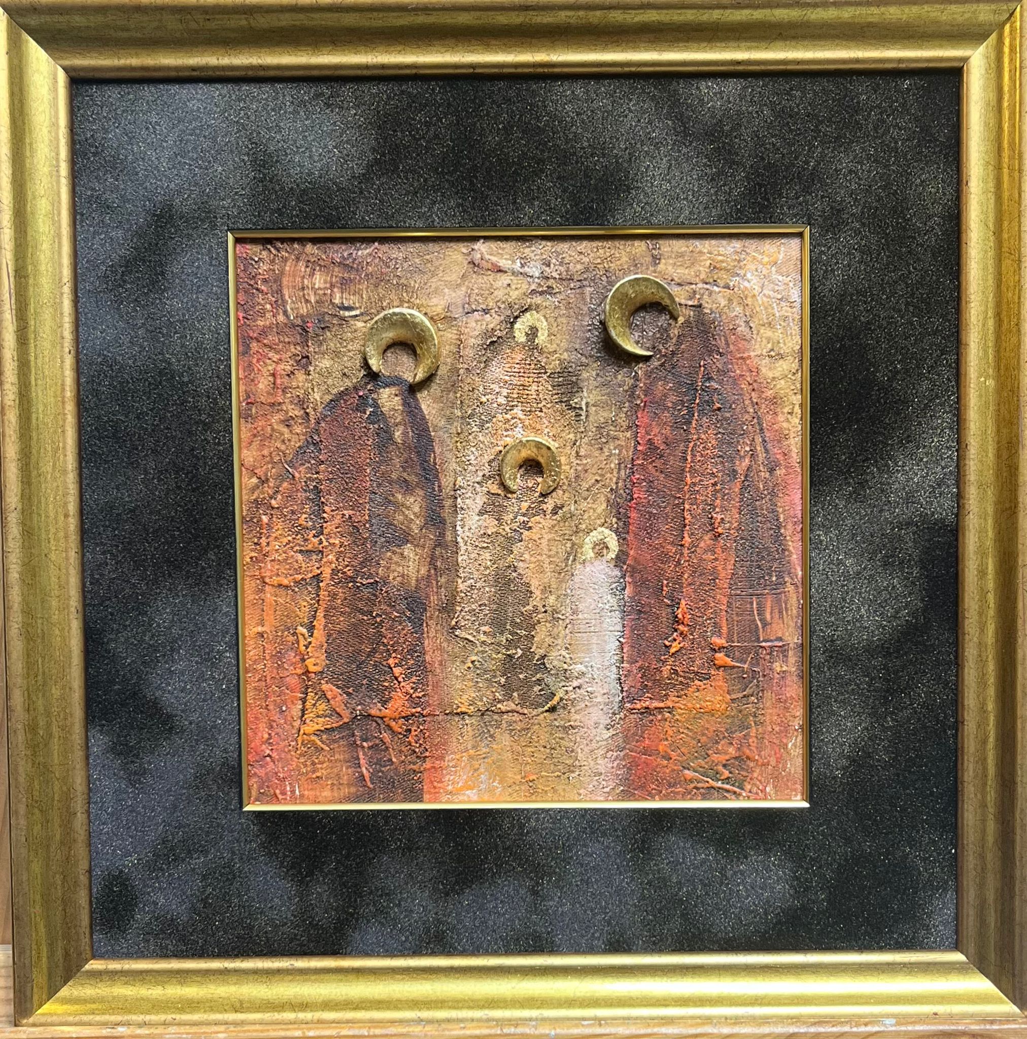 MAŁGORZATA DAWIDIUK 'Ikona Światło III', 2025, technika własna, płótno, 20x20cm