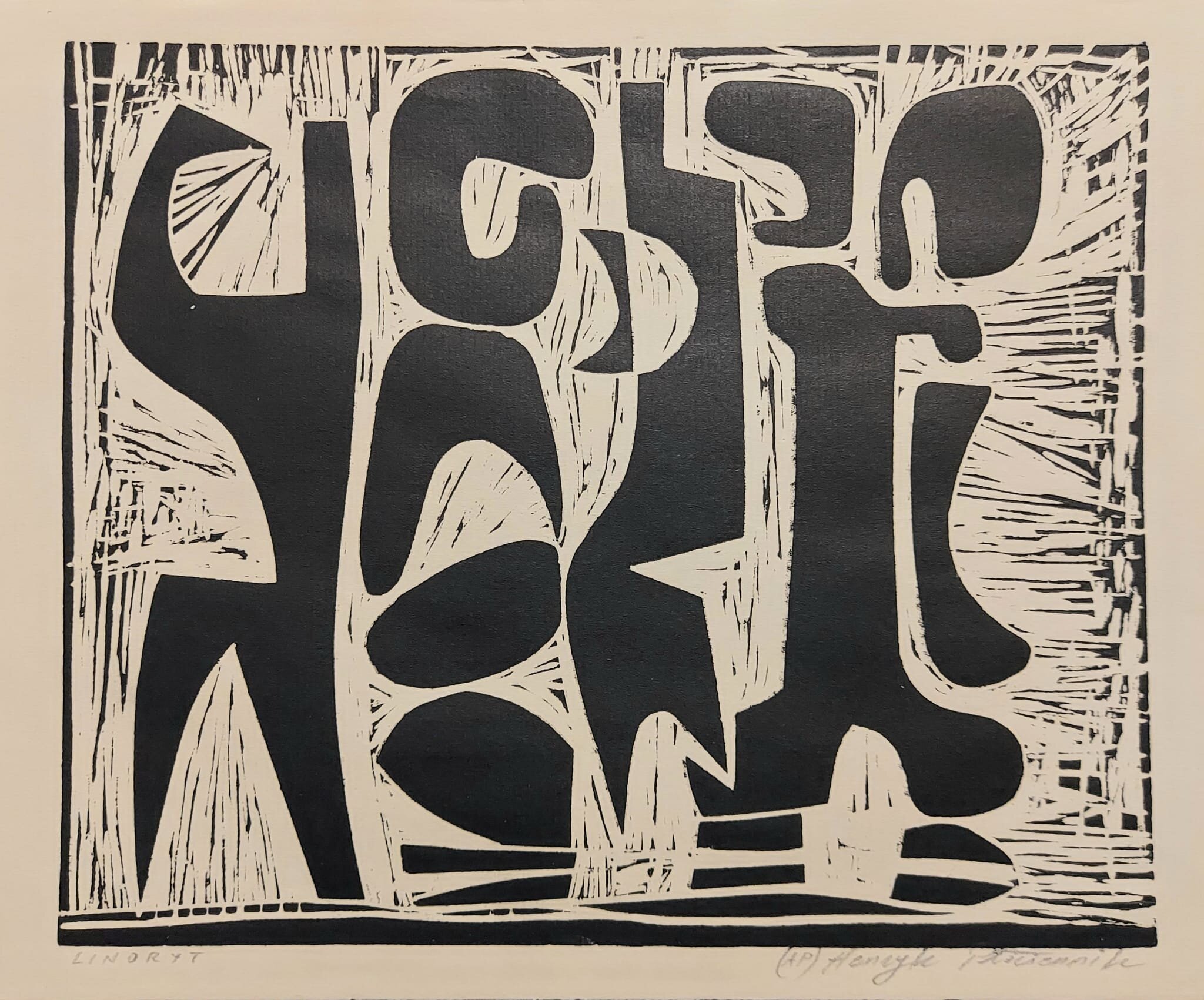 HENRYK PŁÓCIENNIK 'Linoryt' linoryt, papier, 22x27cm