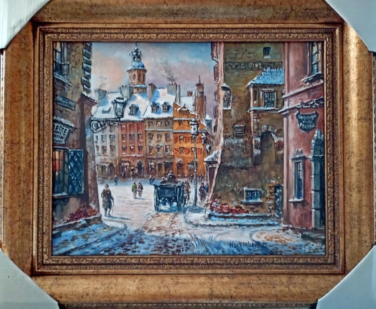 WITOLD HACKENBERG 'Warszawa', olej, płótno, 24x30cm