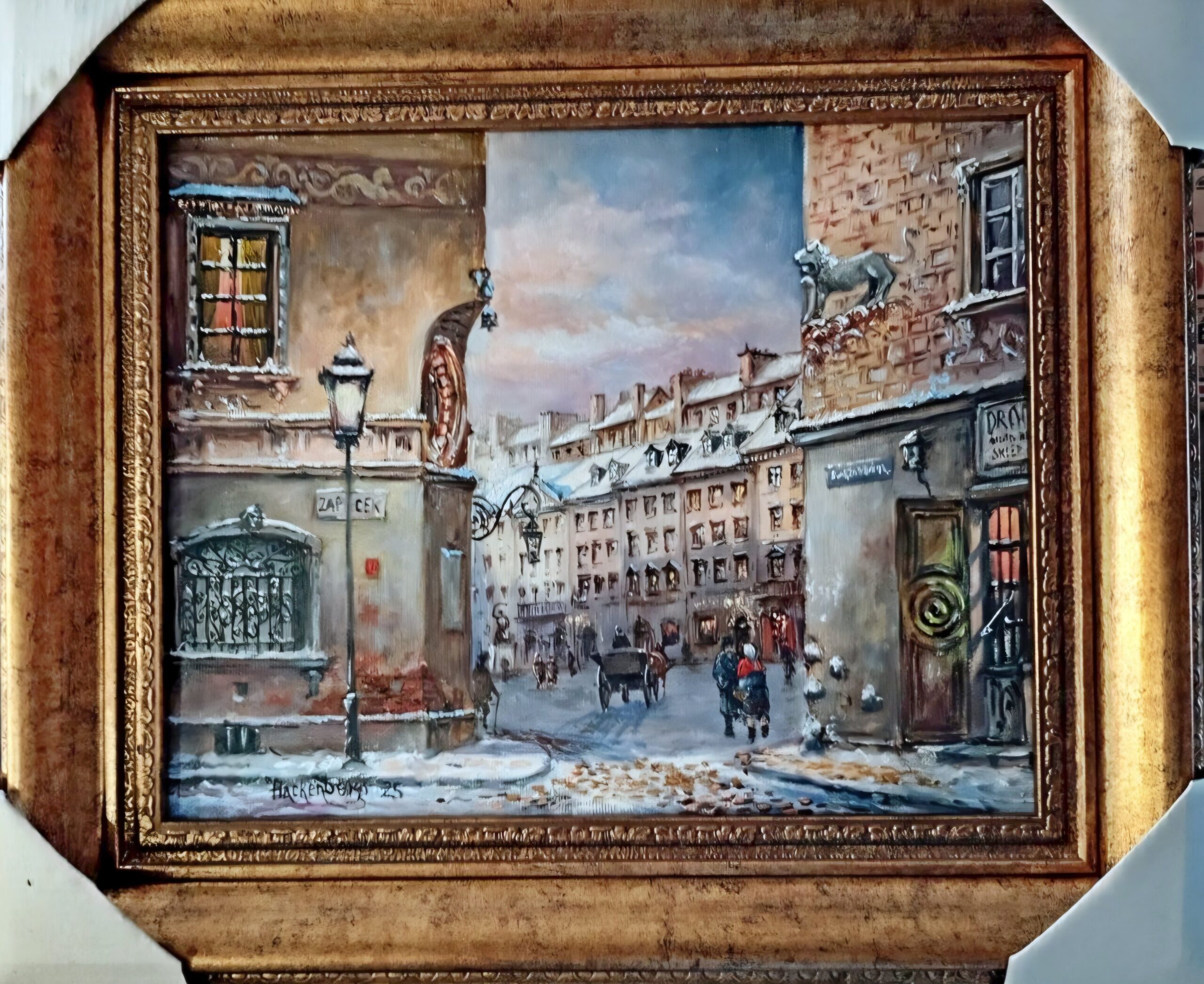 WITOLD HACKENBERG 'Warszawa', olej, płótno, 24x30cm