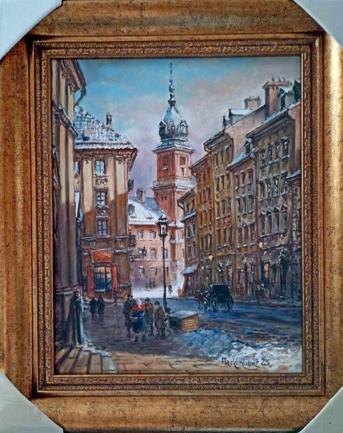 WITOLD HACKENBERG 'Warszawa', olej, płótno, 30x24cm