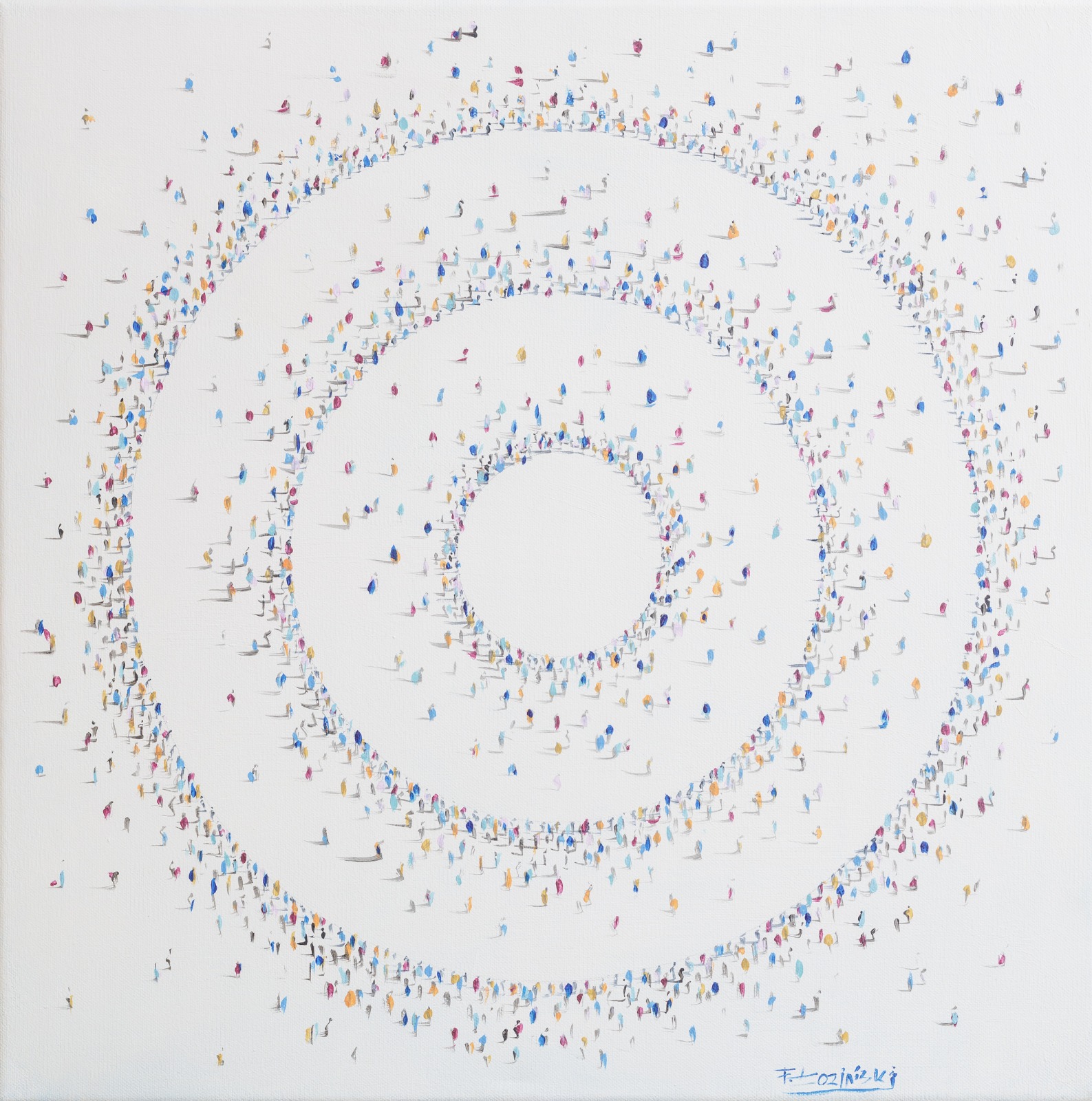 FILIP ŁOZIŃSKI 'Koła', akryl, płótno 50x50cm
