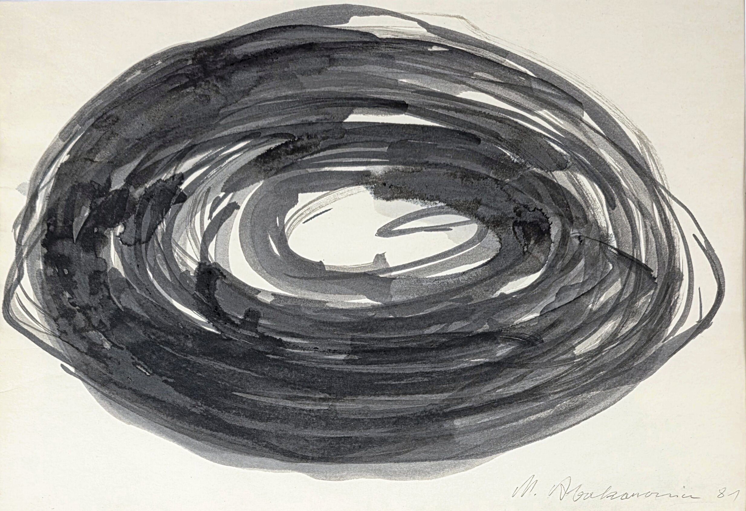 MAGDALENA ABAKANOWICZ 'Oko, 1981', tusz, papier, 29 x 41cm