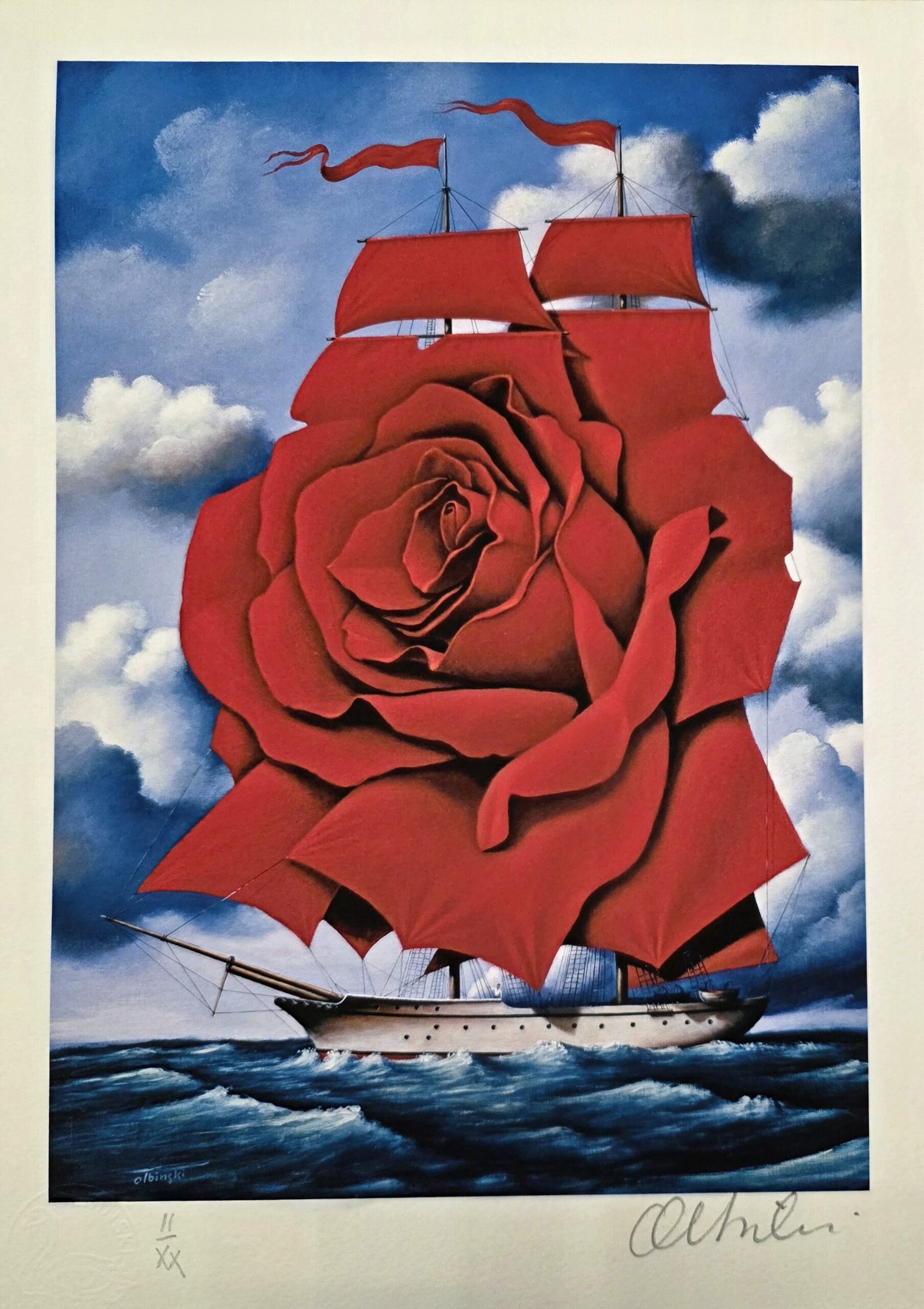 RAFAŁ OLBIŃSKI, 'Bez tytułu 4', inkografia, papier, 34,5x24,5cm