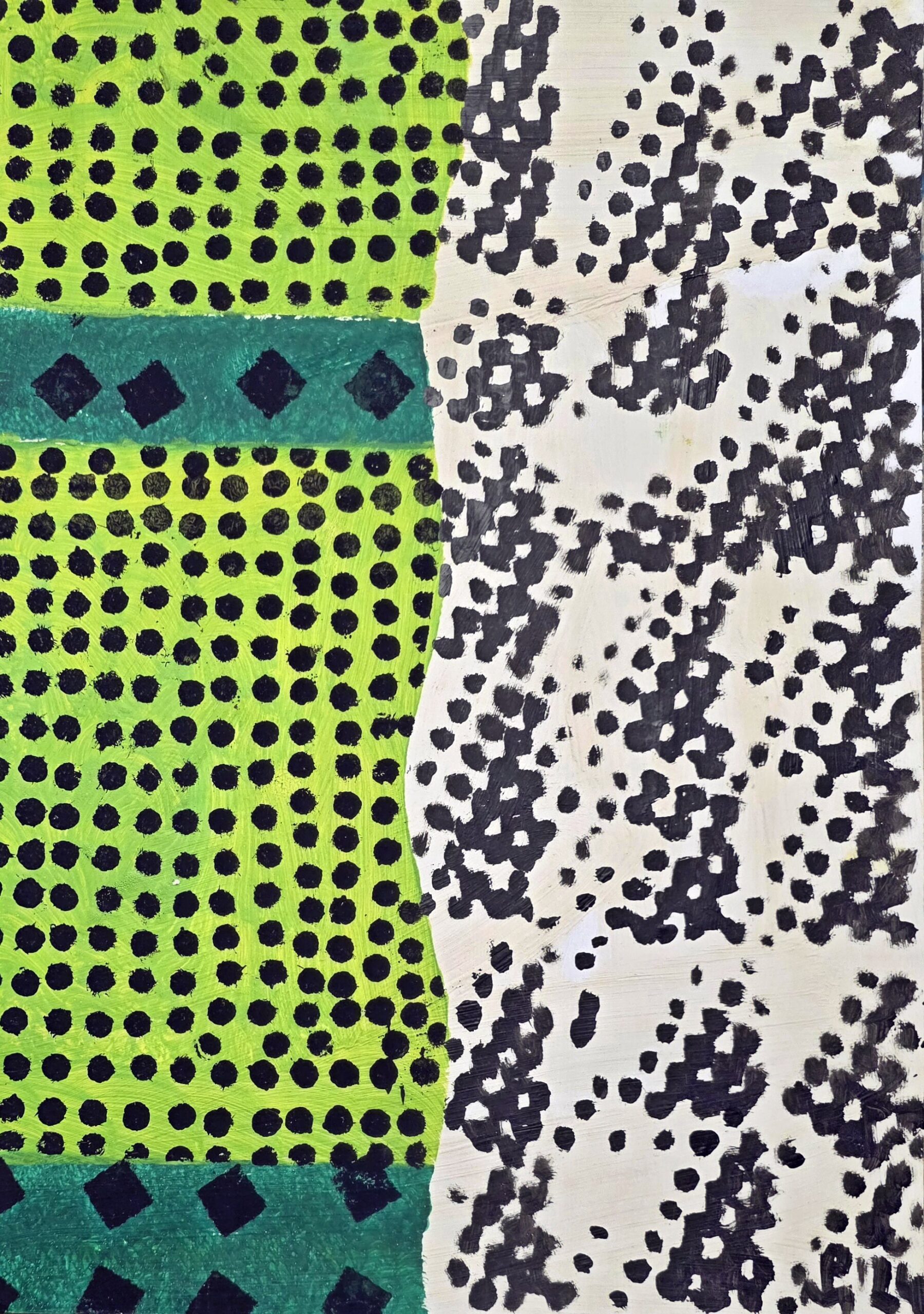 PIOTR MŁODOŻENIEC 'Kompozycja Abstrakcyjna XX', akryl, papier 50x35cm