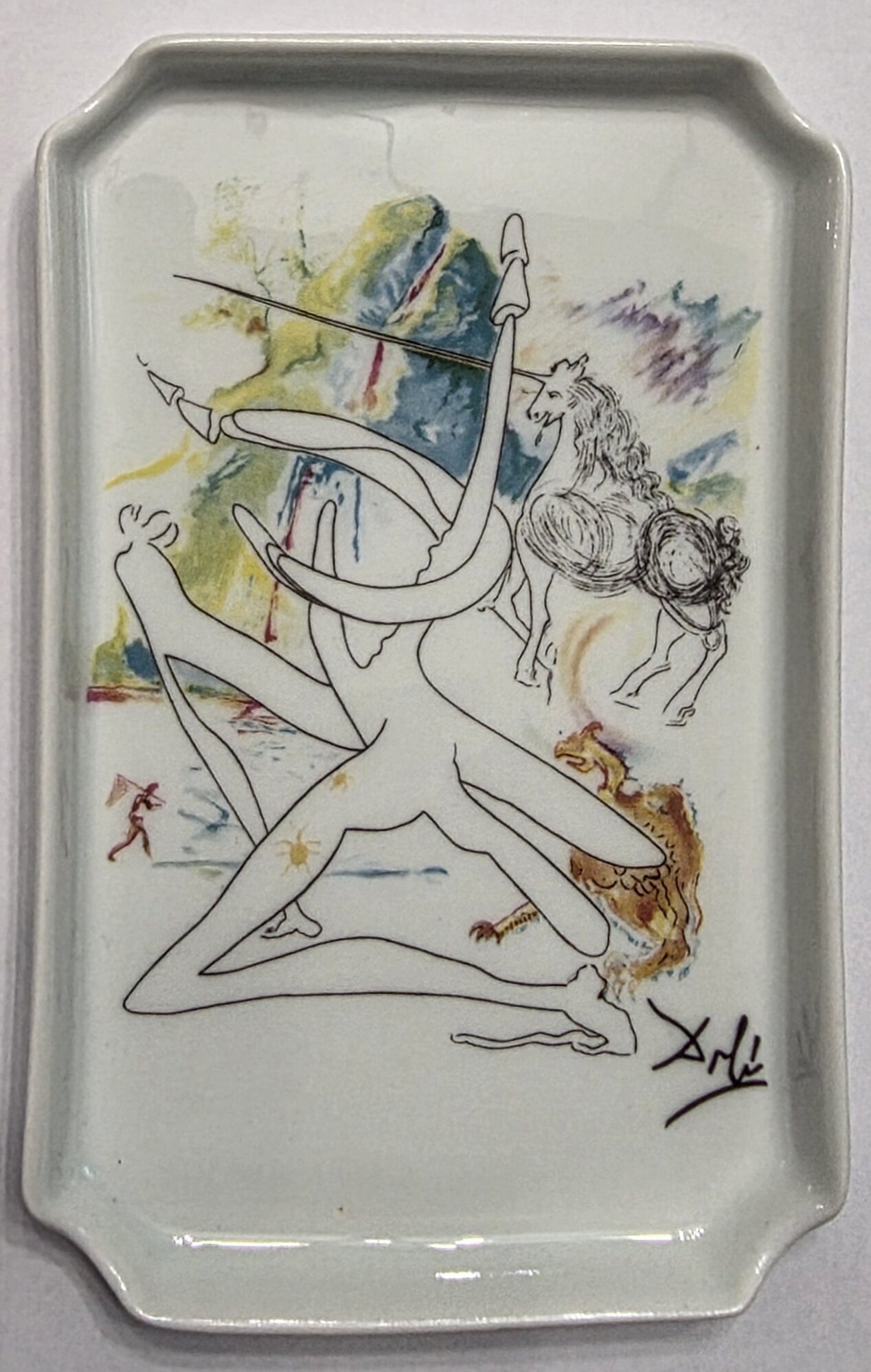 SALVADOR DALI 'Jednorożec' ceramika z limitowanej edycji, 15x9cm