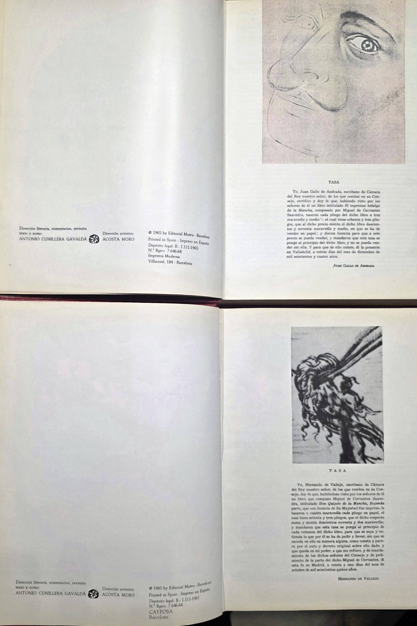 SALVADOR DALI 'DON QUIJOTE: 2 TOMY - 1965' Miguel de Cervantes TOM I: 460 str. TOM II: 465 str. - obrazek 5