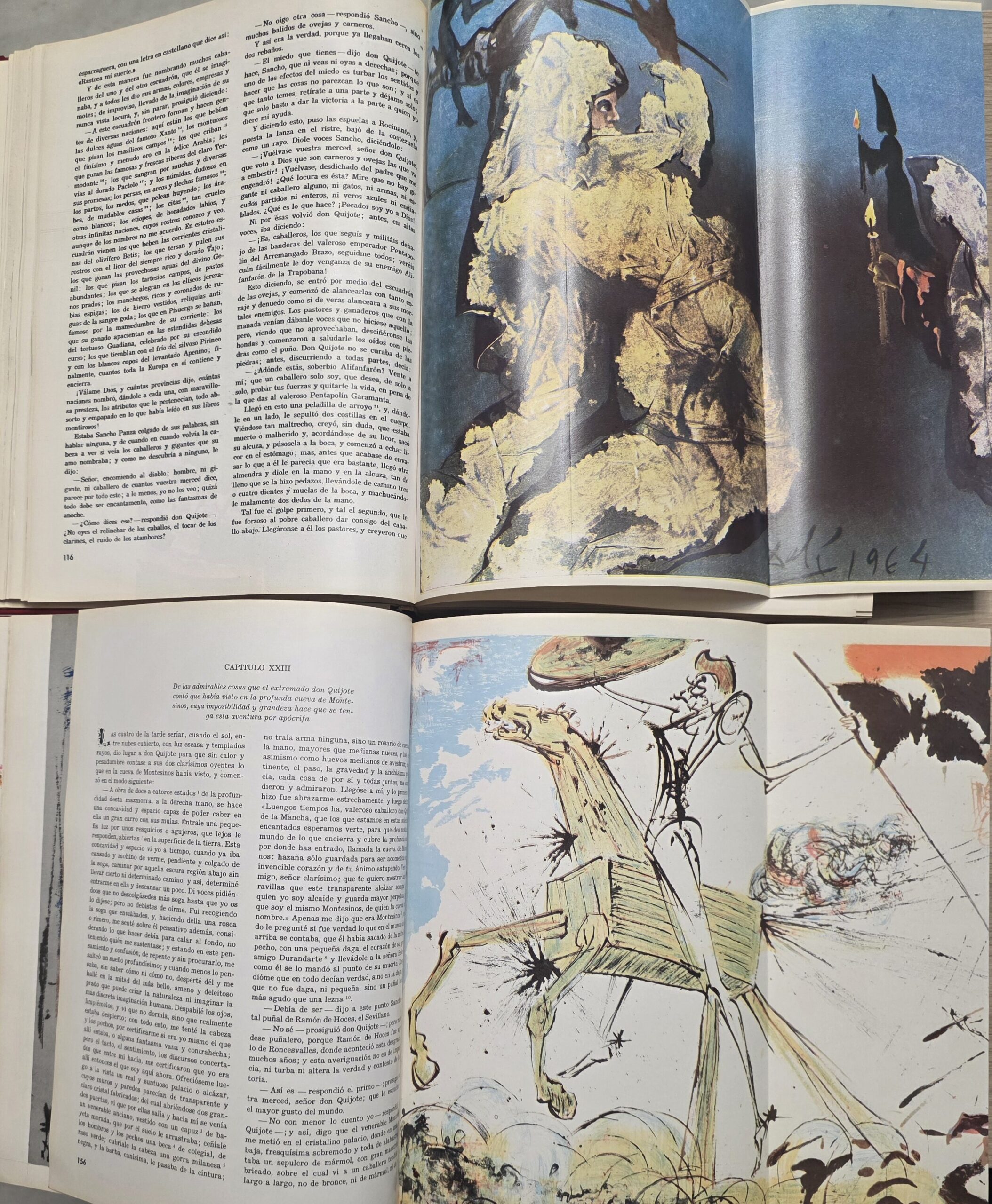 SALVADOR DALI 'DON QUIJOTE: 2 TOMY - 1965' Miguel de Cervantes TOM I: 460 str. TOM II: 465 str. - obrazek 7