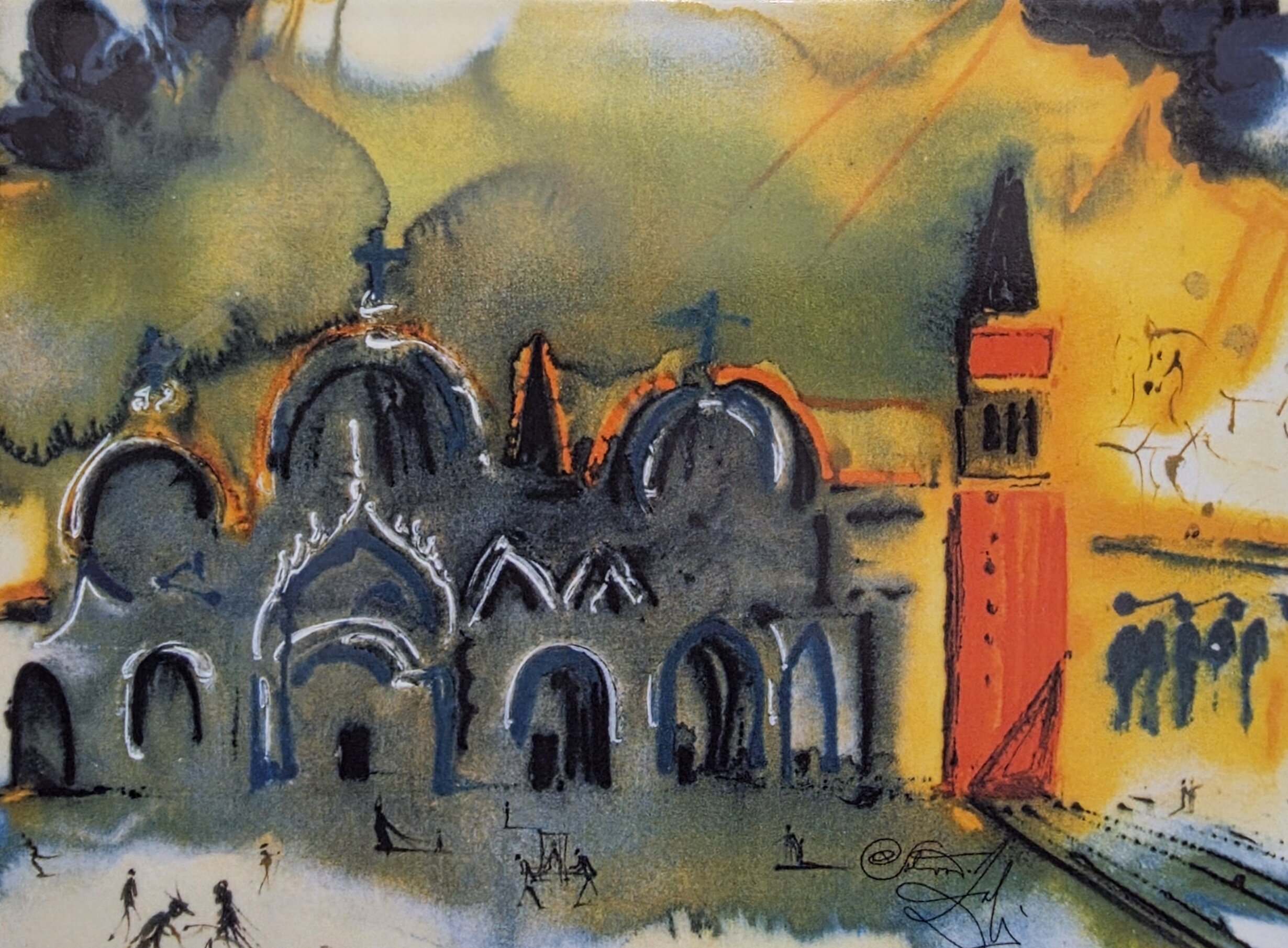 SALVADOR DALI 'Plac Świętego Marka w Wenecji' ceramika z limitowanej edycji, 30x22cm