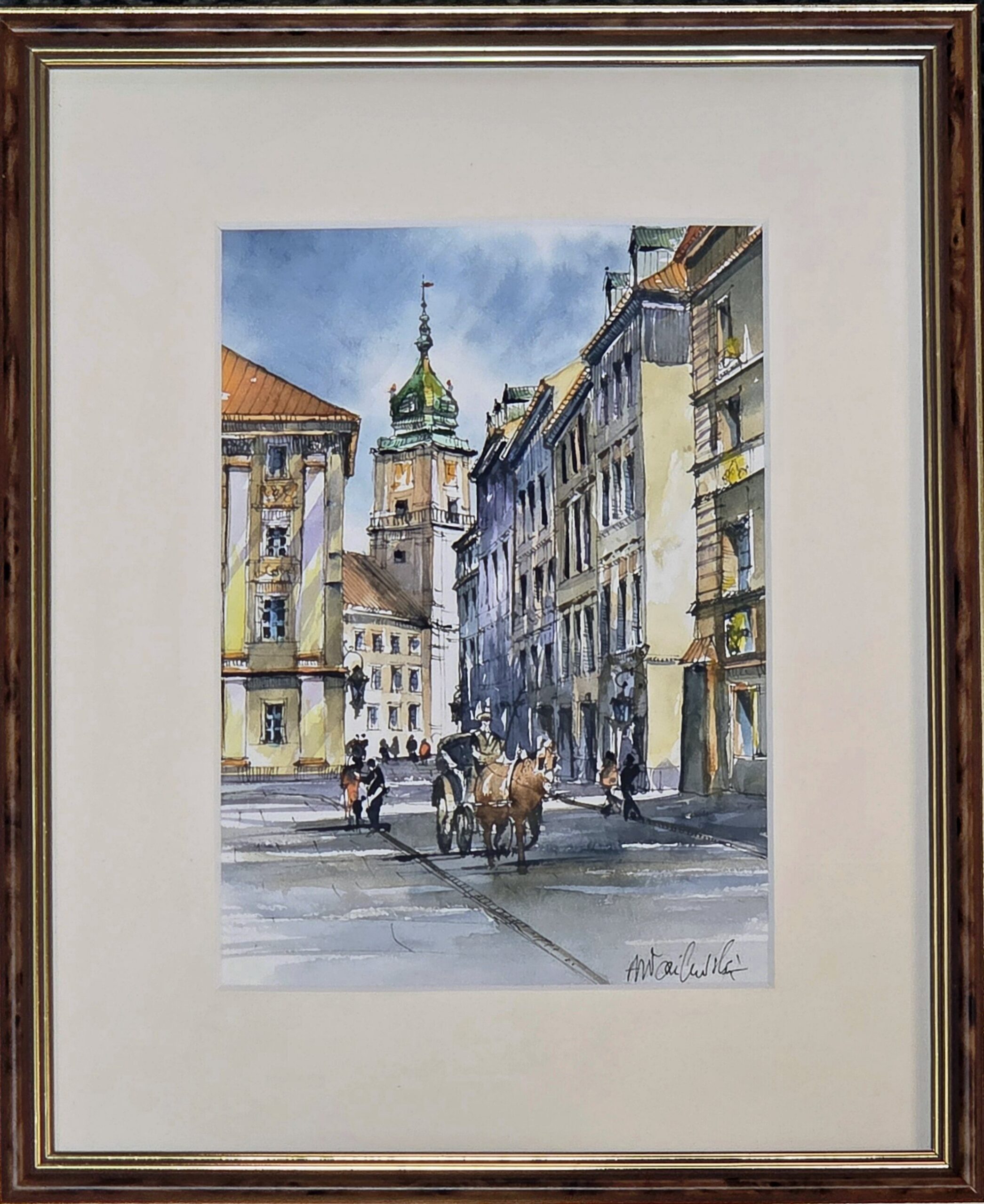 ANDRZEJ WASILEWSKI 'Warszawa' akwarela, papier 20,5x14,5cm