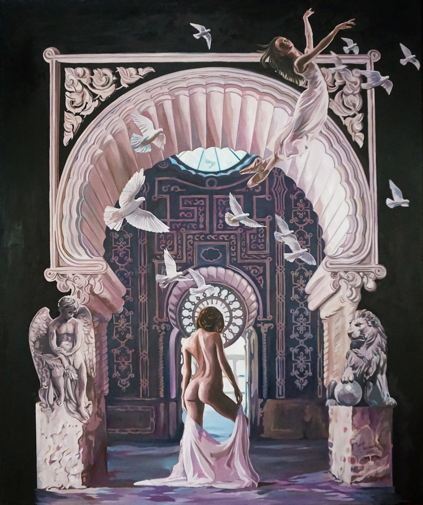JANUSZ ORZECHOWSKI 'Gate', olej, płótno, 120x100cm
