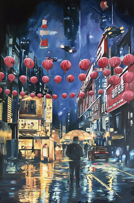 JANUSZ ORZECHOWSKI 'Skyline', olej, płótno, 120x80cm