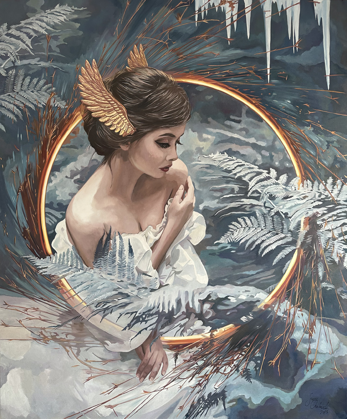 JANUSZ ORZECHOWSKI 'Queen of Ice', olej, płótno, 120x100cm