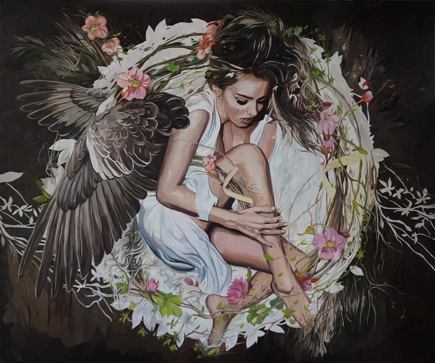 748 Splot natury mixed media oil on canvas 100x120cm 2025