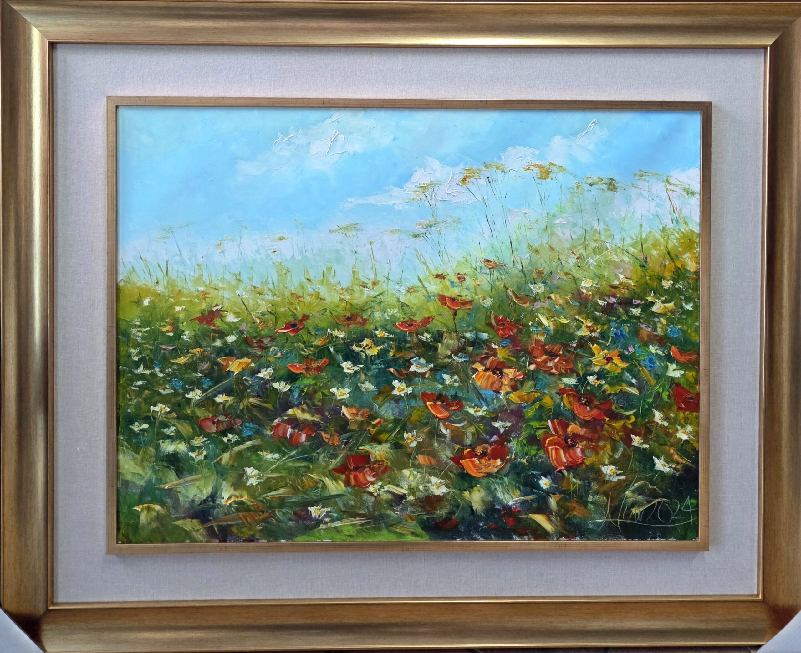 ADAM NOWAKOWSKI 'Maki', olej, płótno, 90x70cm